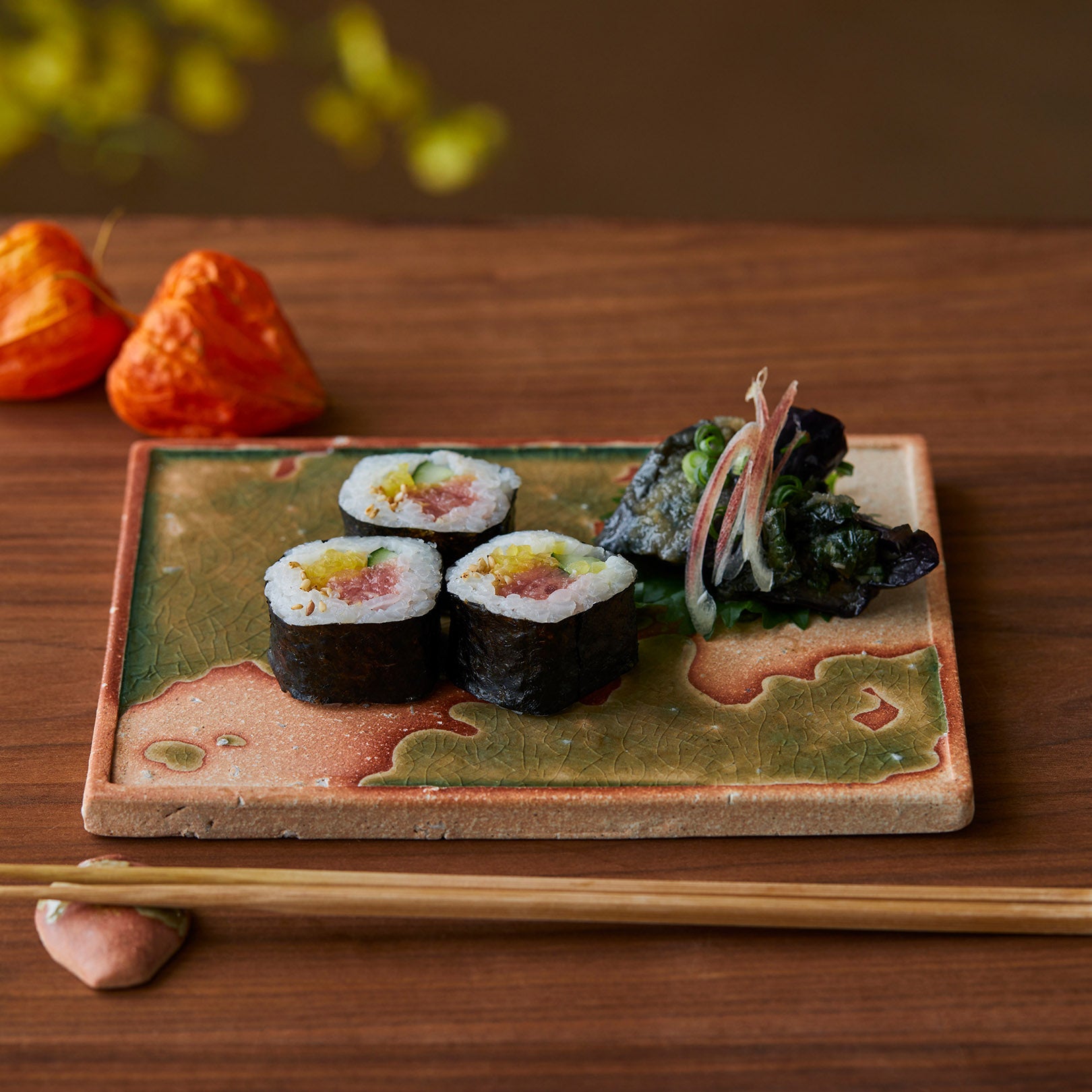 Square Plate M-handmade Shigaraki Tableware / Plates-Koshigaraki-Meizan Kiln