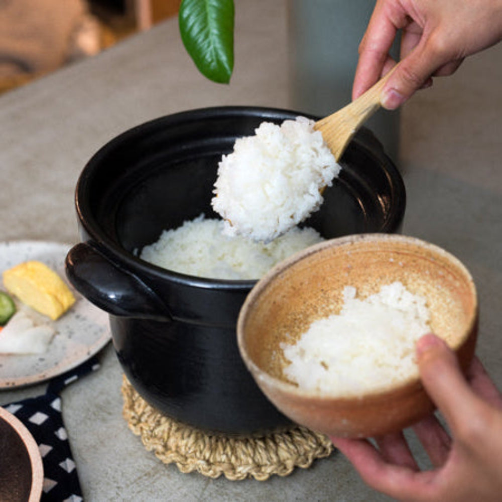 Rice Cooker for 4 Cups-handmade Shigaraki Kitchenware / Rice Cookers-Clay Cooking Utensils-Meizan Kiln