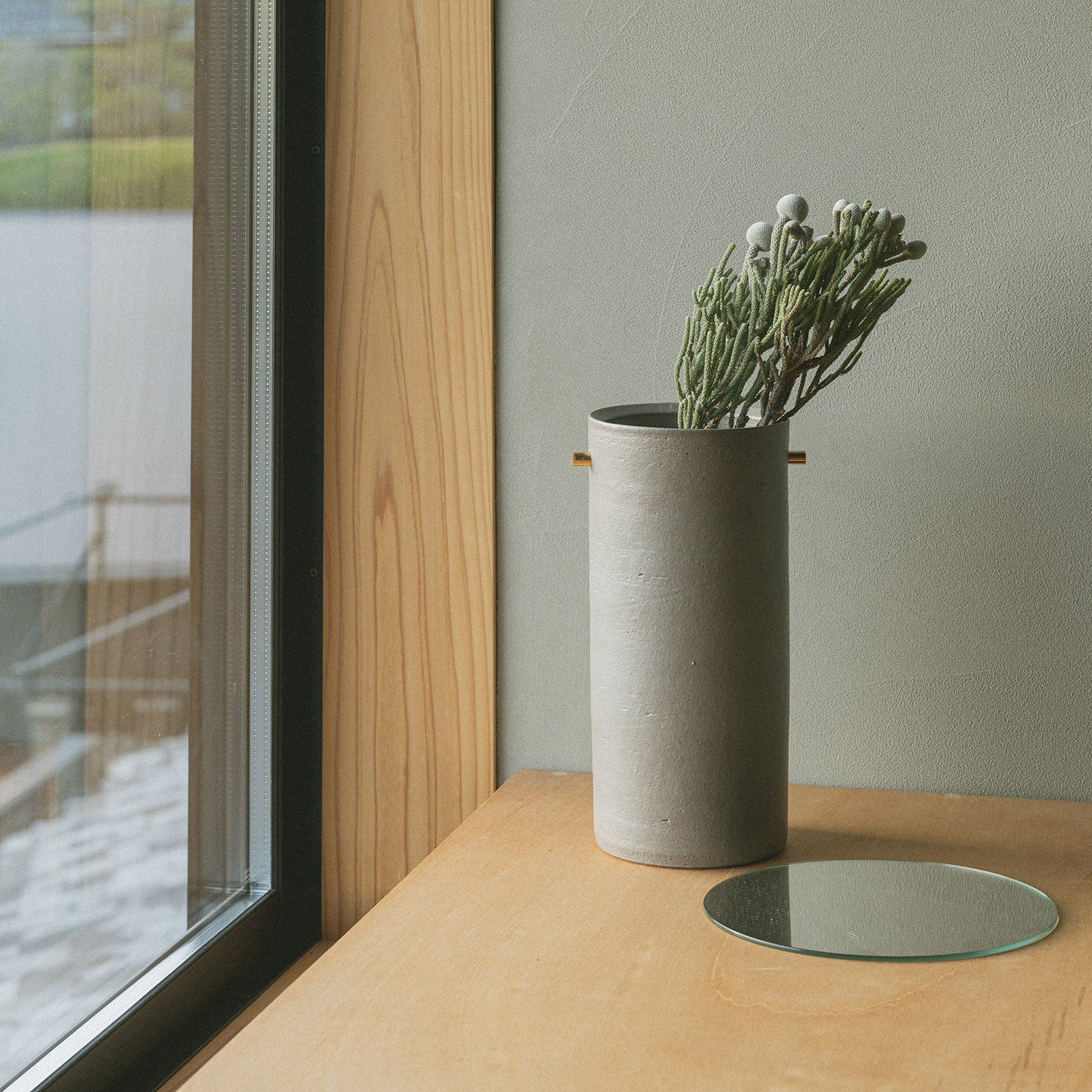 TEOKE vase L-handmade Shigaraki Homeware / Vases-HIJICA-Meizan Kiln