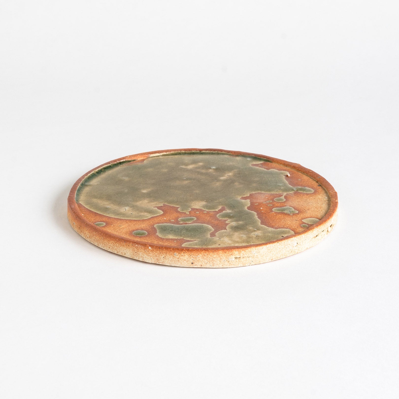 Round Plate M-handmade Shigaraki Tableware / Plates-Koshigaraki-Meizan Kiln