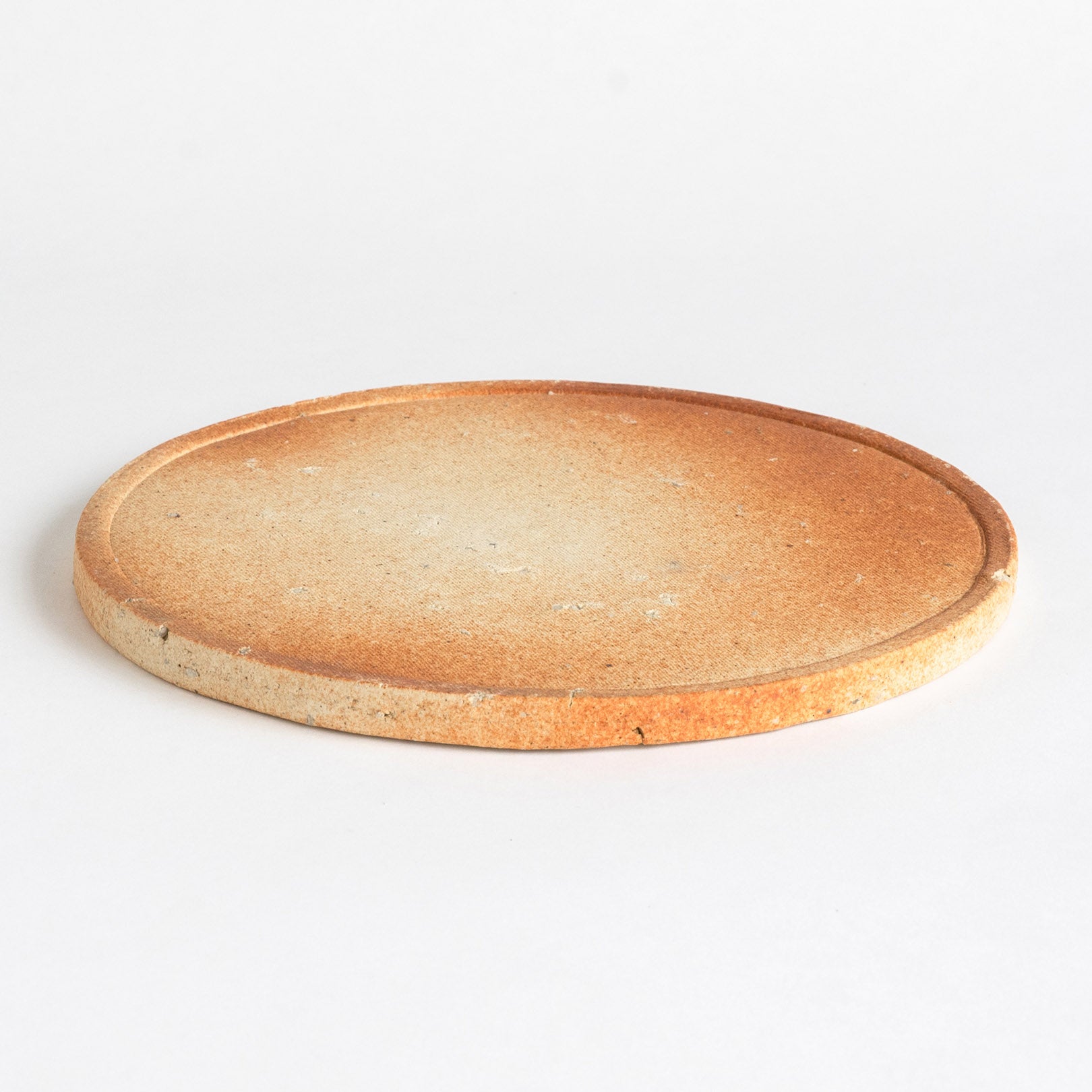 Round Plate L-handmade Shigaraki Tableware / Plates-Koshigaraki-Meizan Kiln