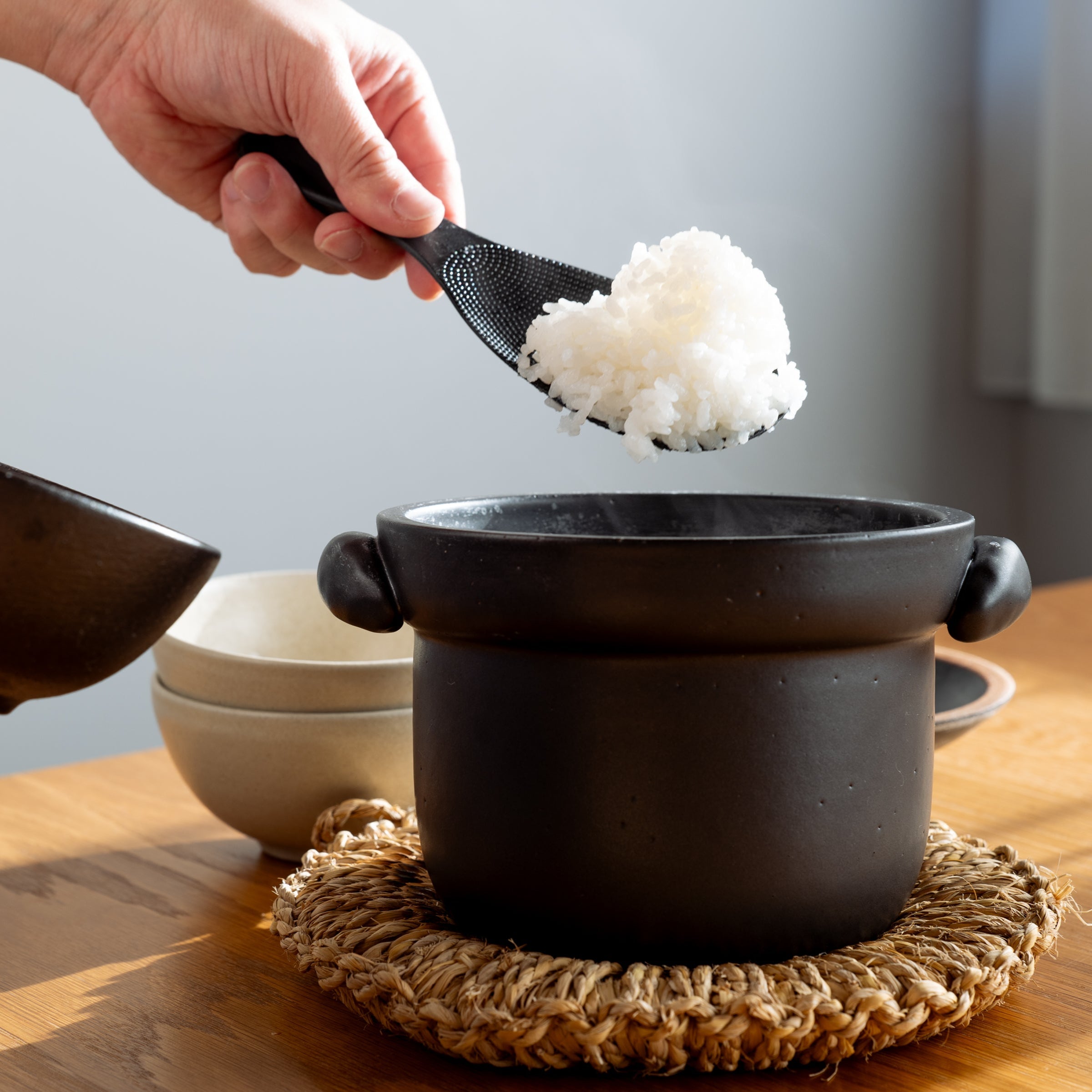 Rice Cooker for 2 Cups-handmade Shigaraki Kitchenware / Rice Cookers-Clay Cooking Utensils-Meizan Kiln
