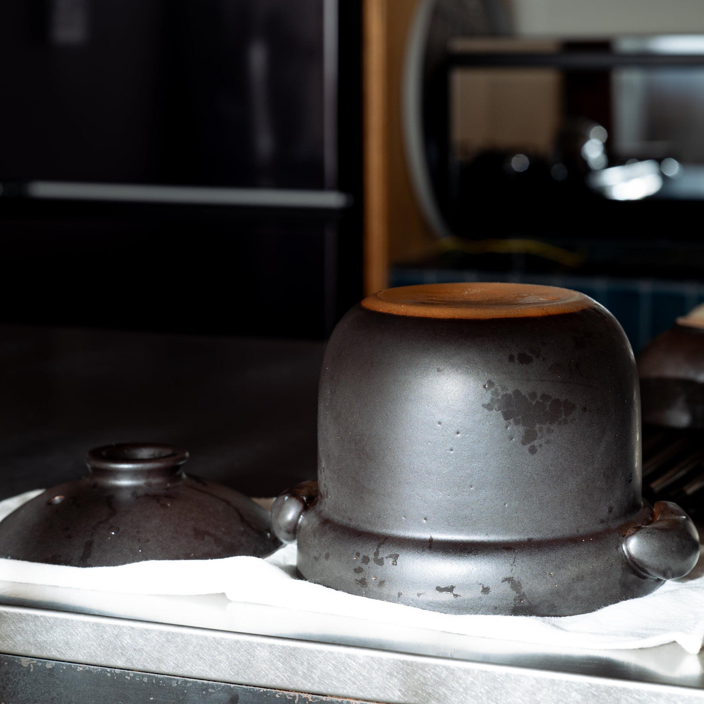 Rice Cooker for 2 Cups-handmade Shigaraki Kitchenware / Rice Cookers-Clay Cooking Utensils-Meizan Kiln