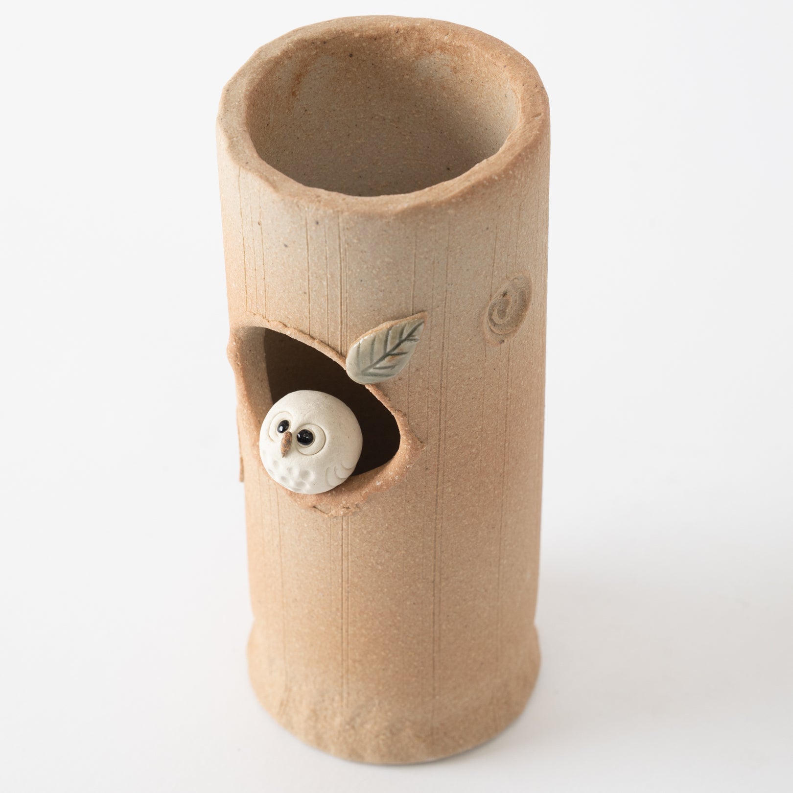 Scarlet Round Owl Vase
