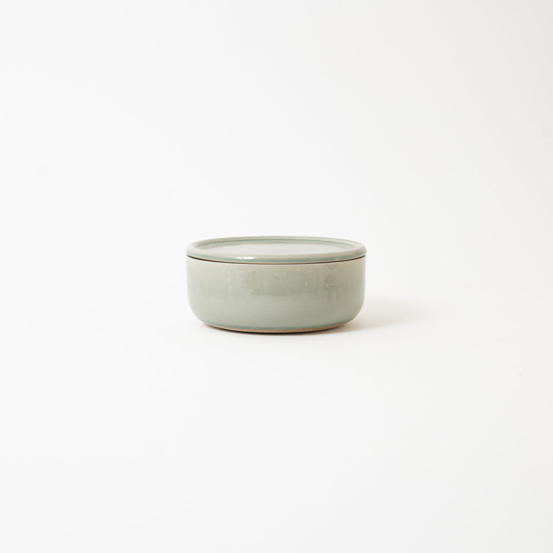 Handcrafted Shigaraki Compact Pickling Jar inCeladon, , – Clay Cooking Utensils, made in Japan