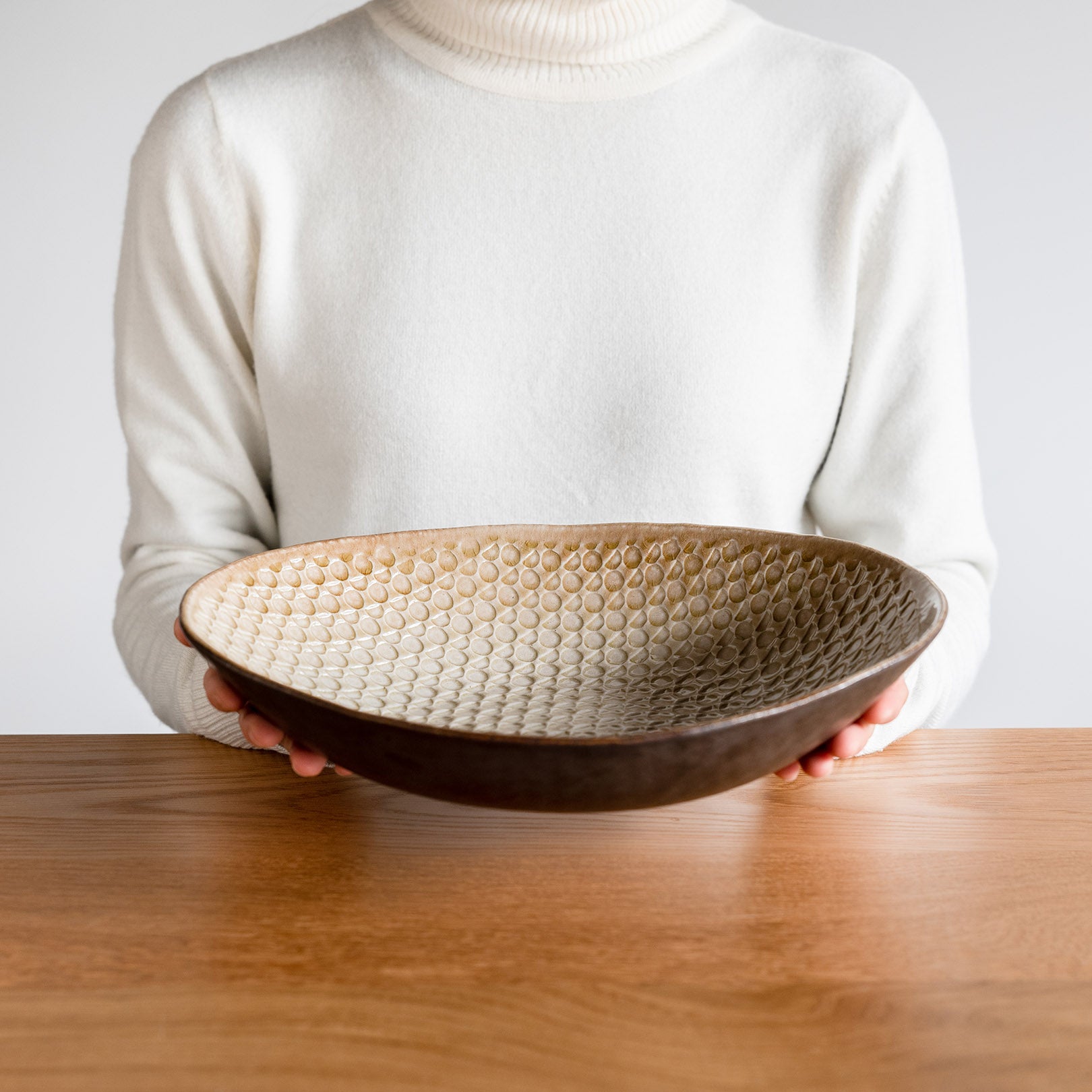 Handcrafted Shigaraki Deep Plate Big inCeladon, , – Hitotsuki, made in Japan