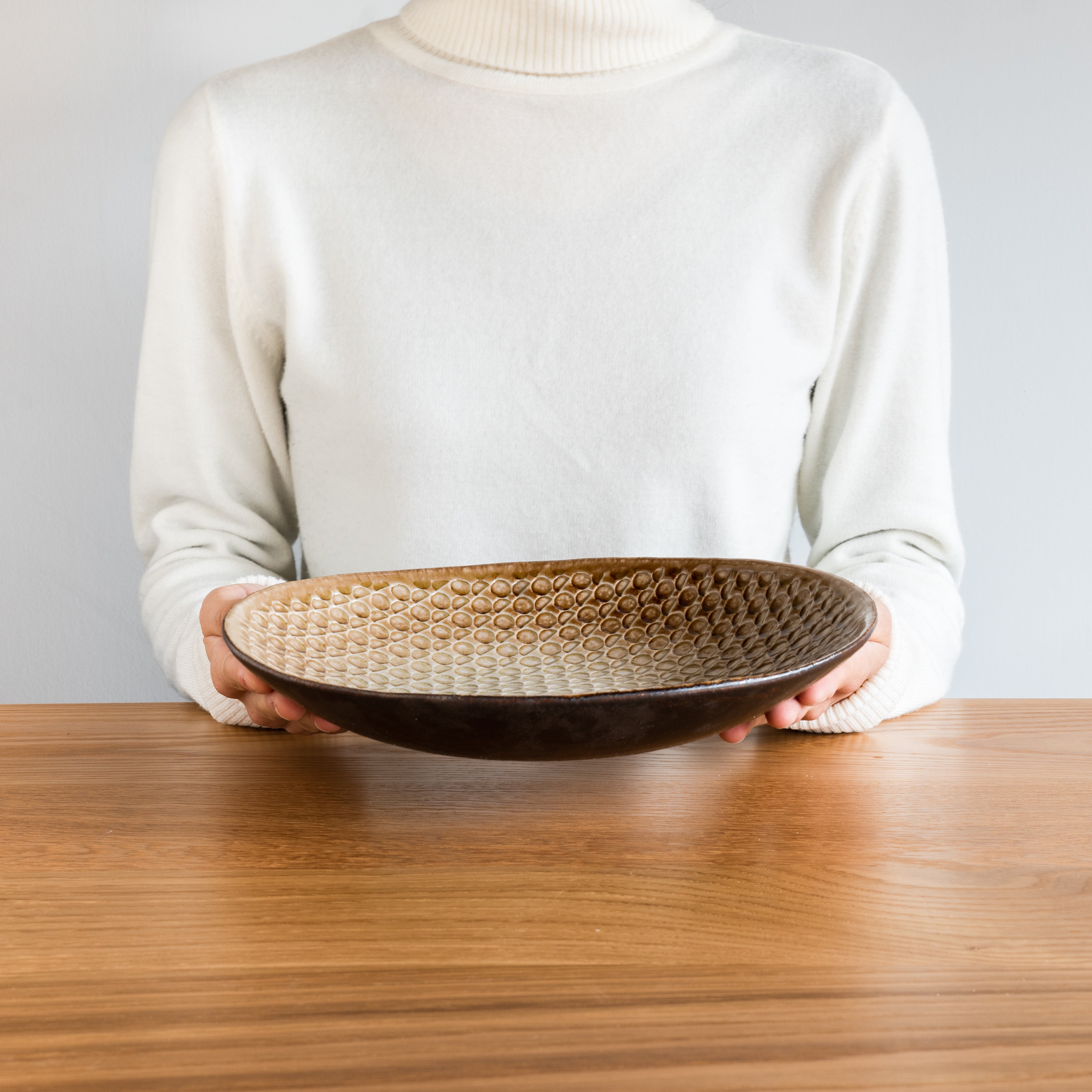 Handcrafted Shigaraki Deep Plate Medium inCeladon, , – Hitotsuki, made in Japan