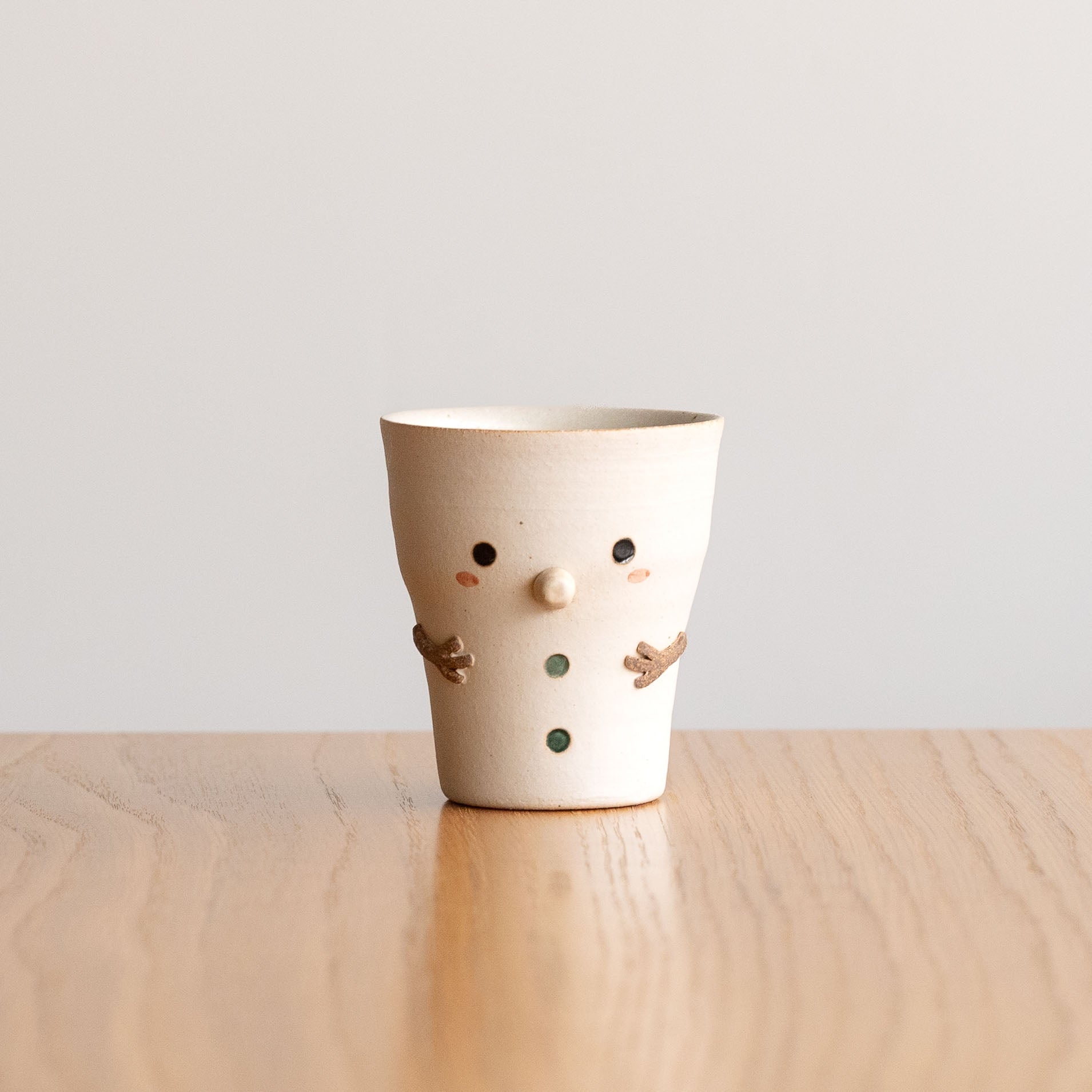 Handcrafted Shigaraki Festive Cup inSanta, , – Christmas, made in Japan
