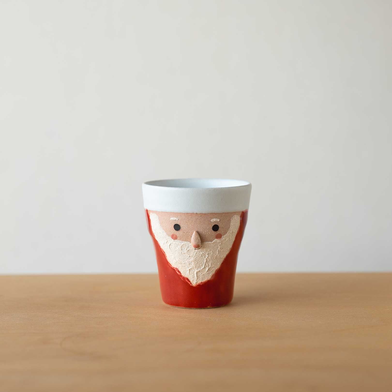 Handcrafted Shigaraki Festive Cup inSanta, , – Christmas, made in Japan