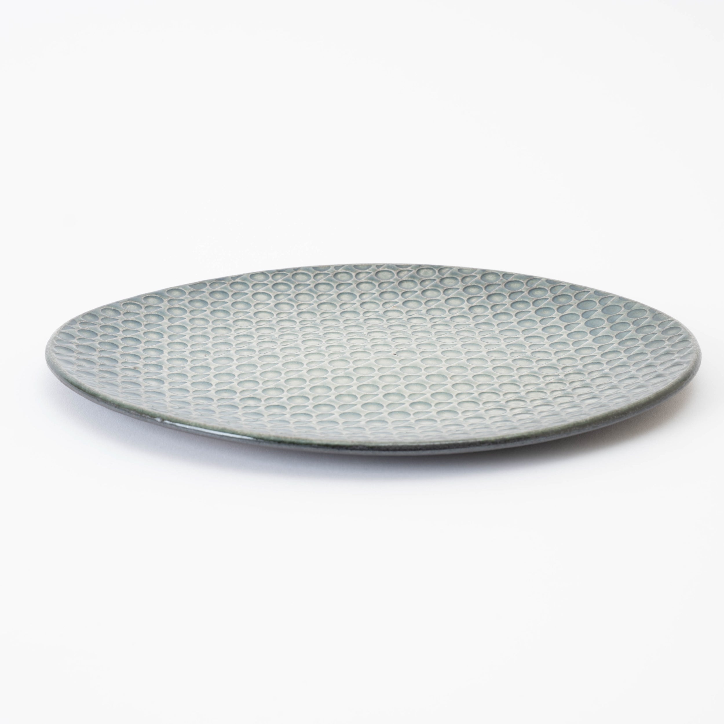 Handcrafted Shigaraki Flat Plate Big inCeladon, , – Hitotsuki, made in Japan