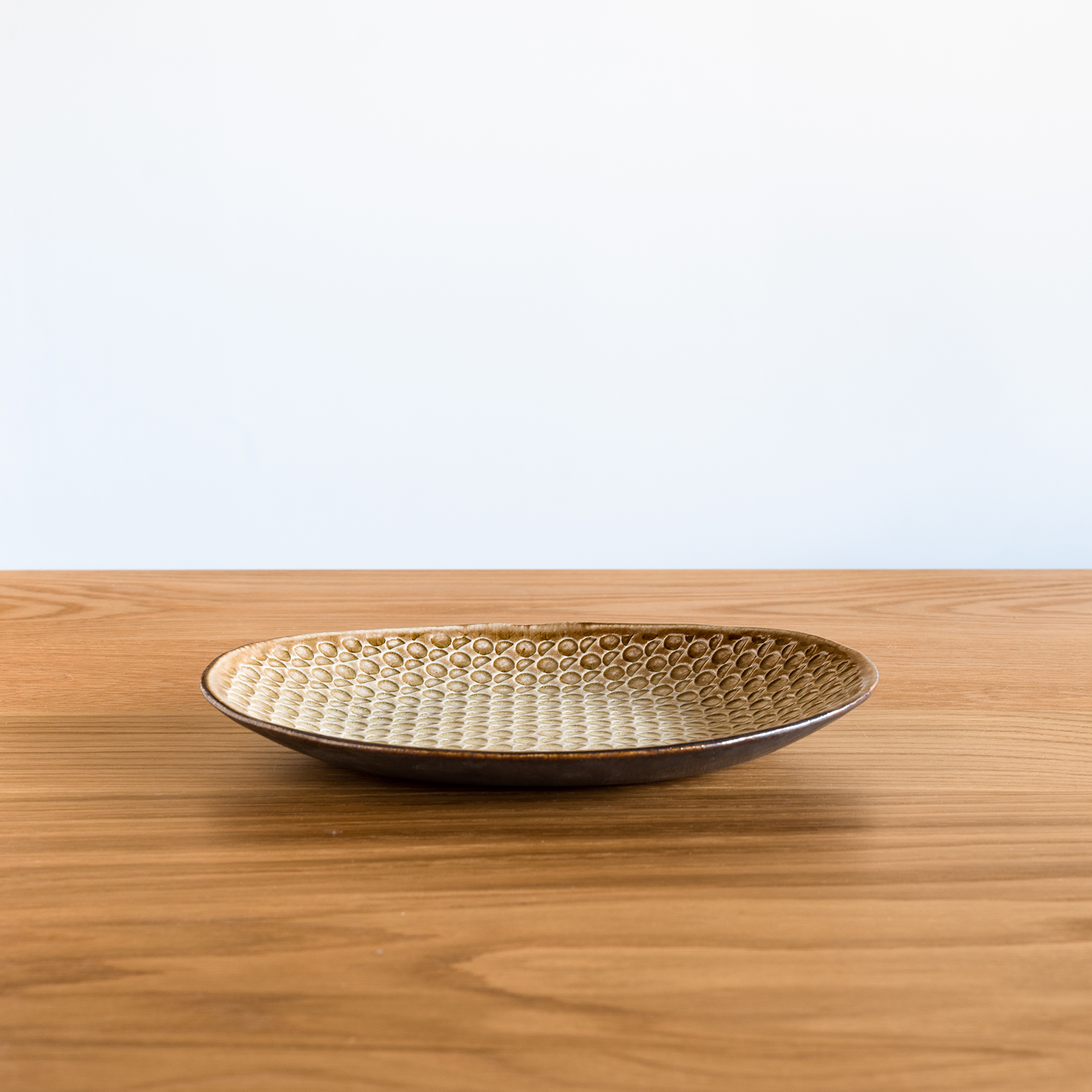 Handcrafted Shigaraki Flat Plate Big inCeladon, , – Hitotsuki, made in Japan