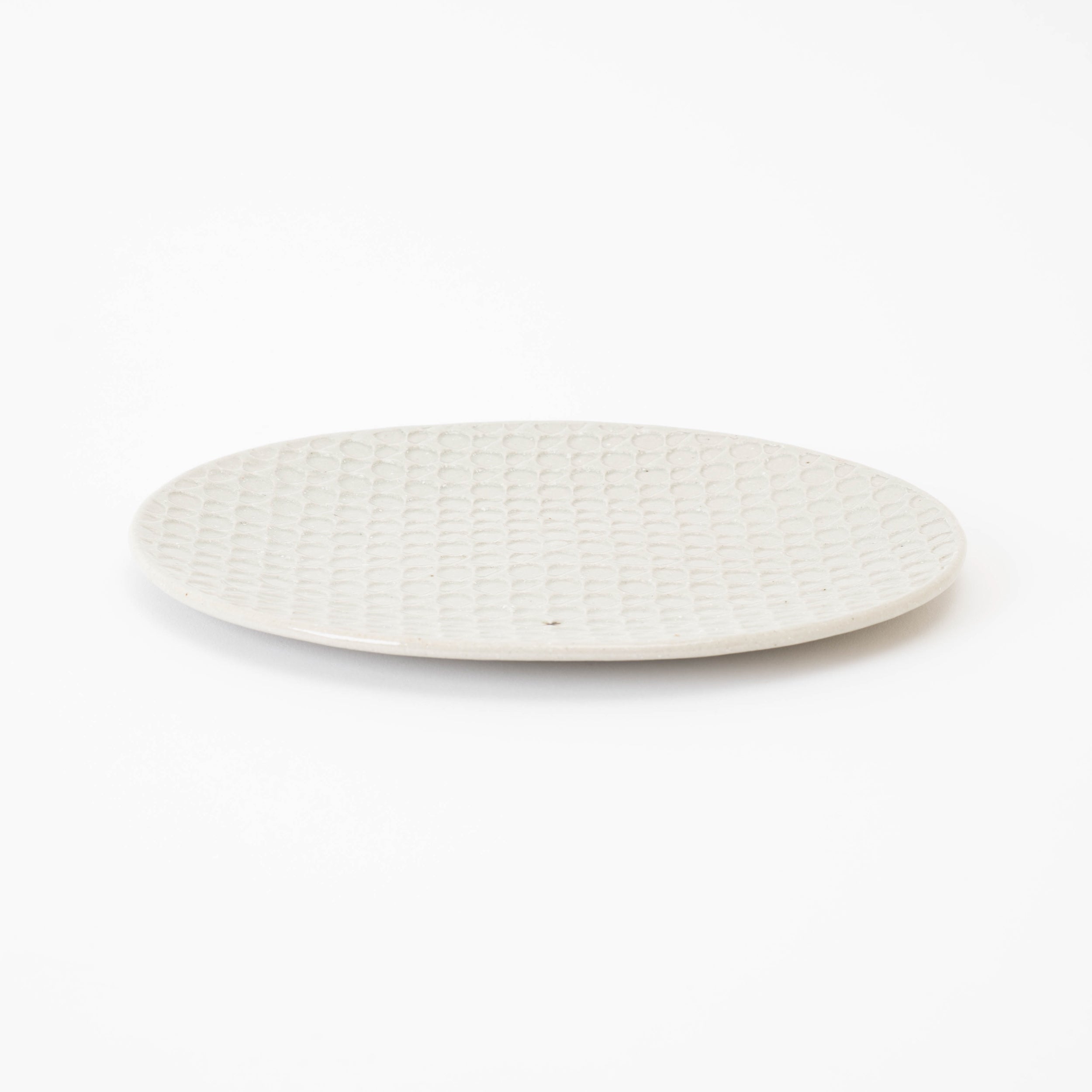 Handcrafted Shigaraki Flat Plate Medium inMoon White, , – Hitotsuki, made in Japan