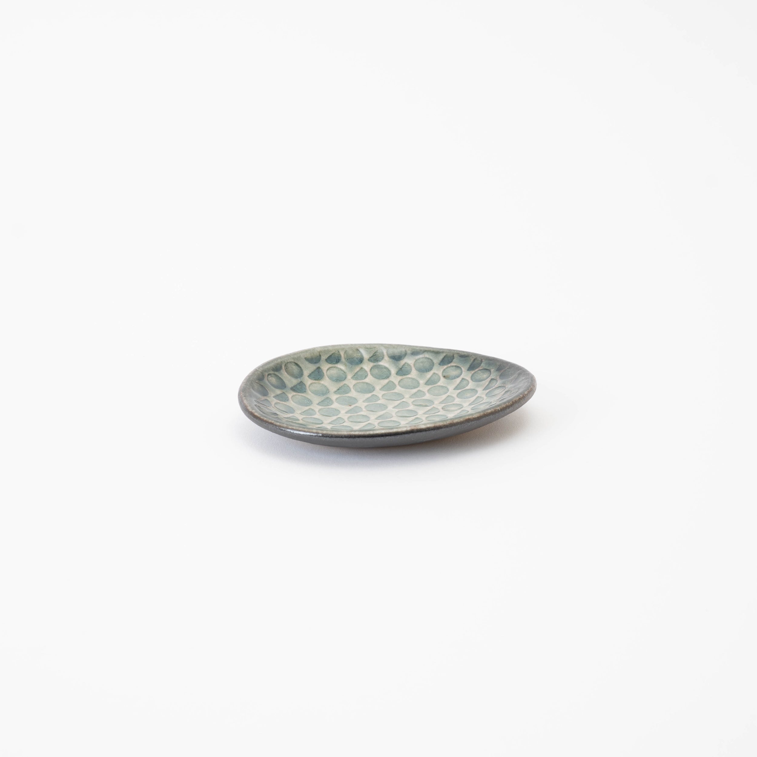 Handcrafted Shigaraki Flat Plate Mini inCeladon, , – Hitotsuki, made in Japan