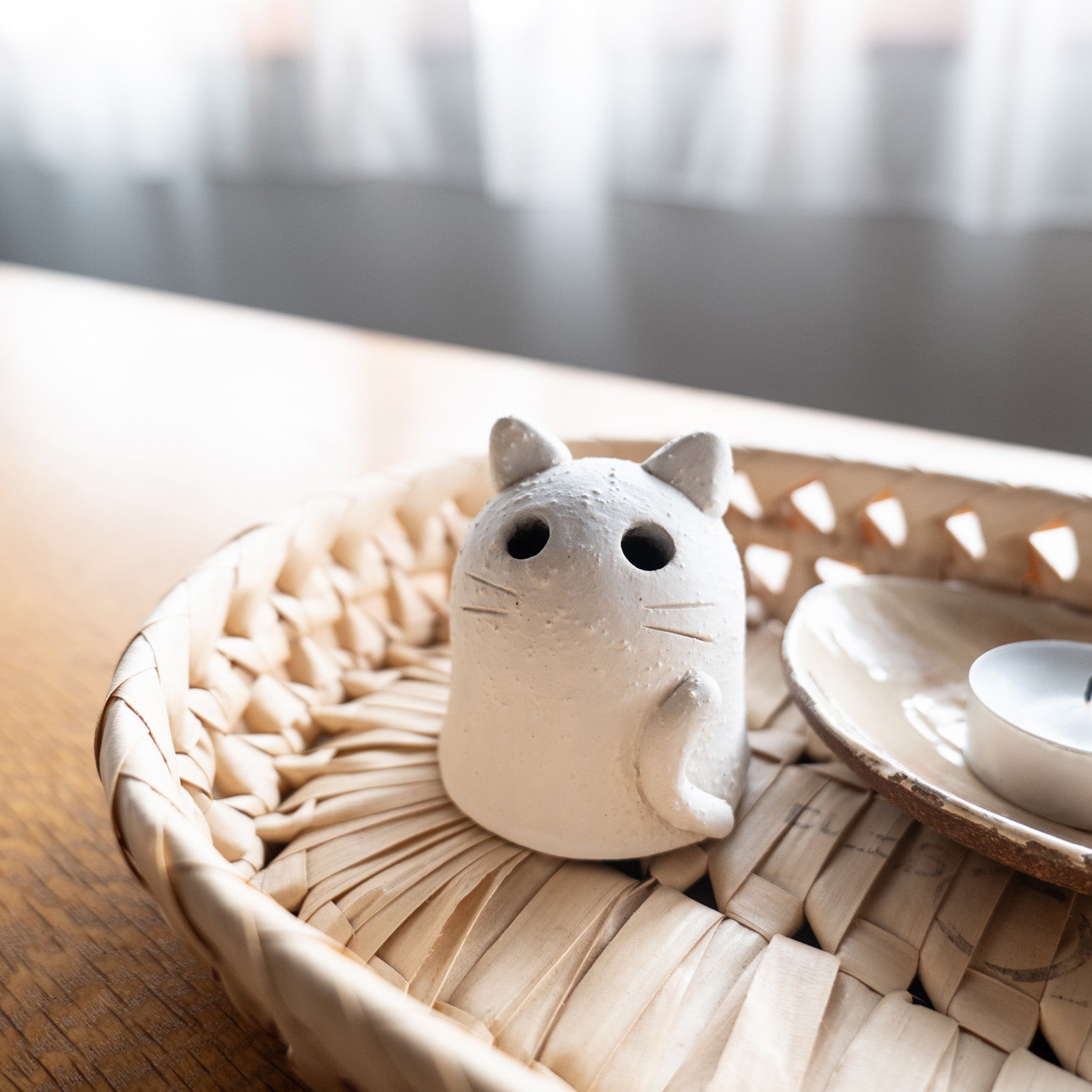 Handcrafted Shigaraki Ghost Cat inLarge, , – Halloween, made in Japan
