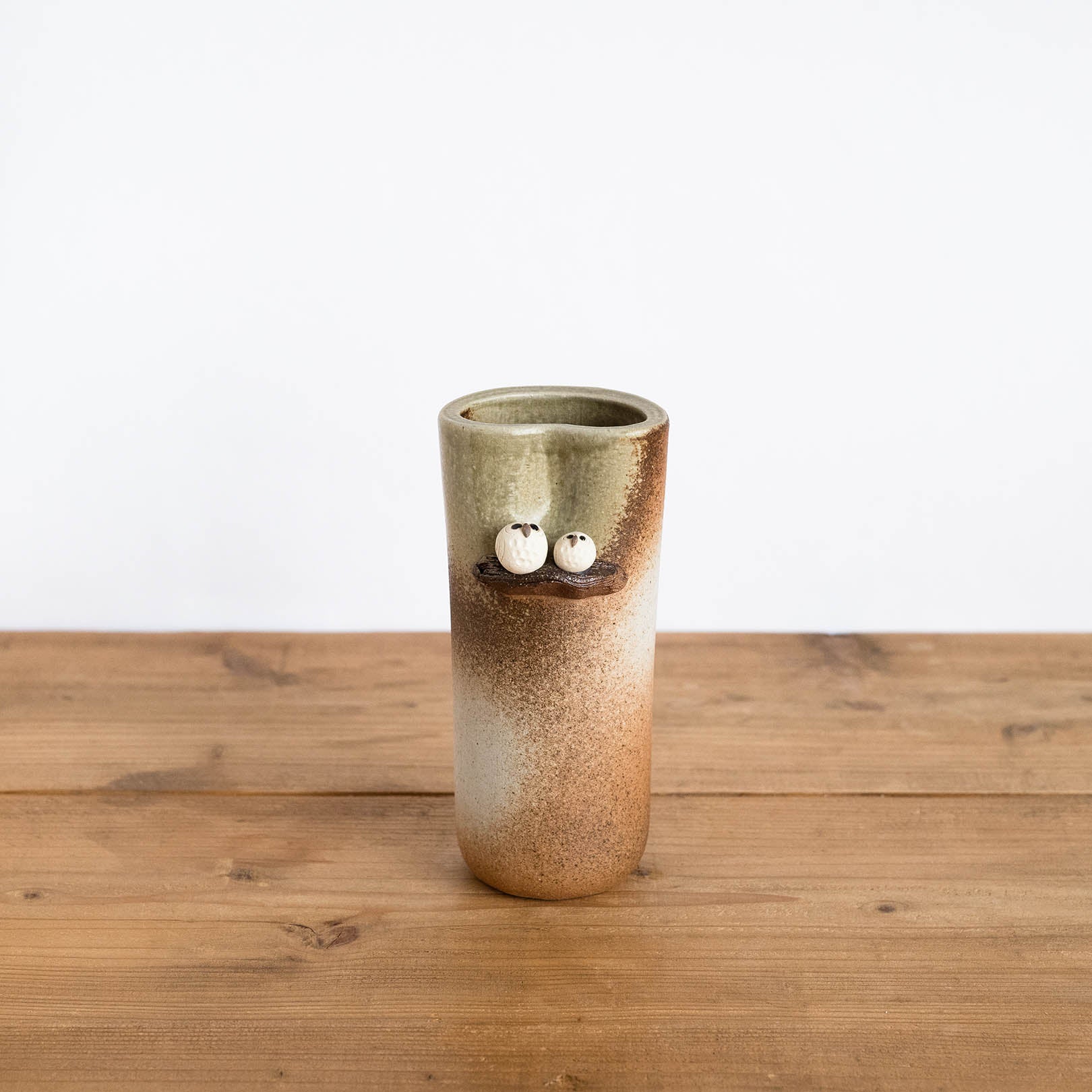 Yakishime Owl Pair Vase