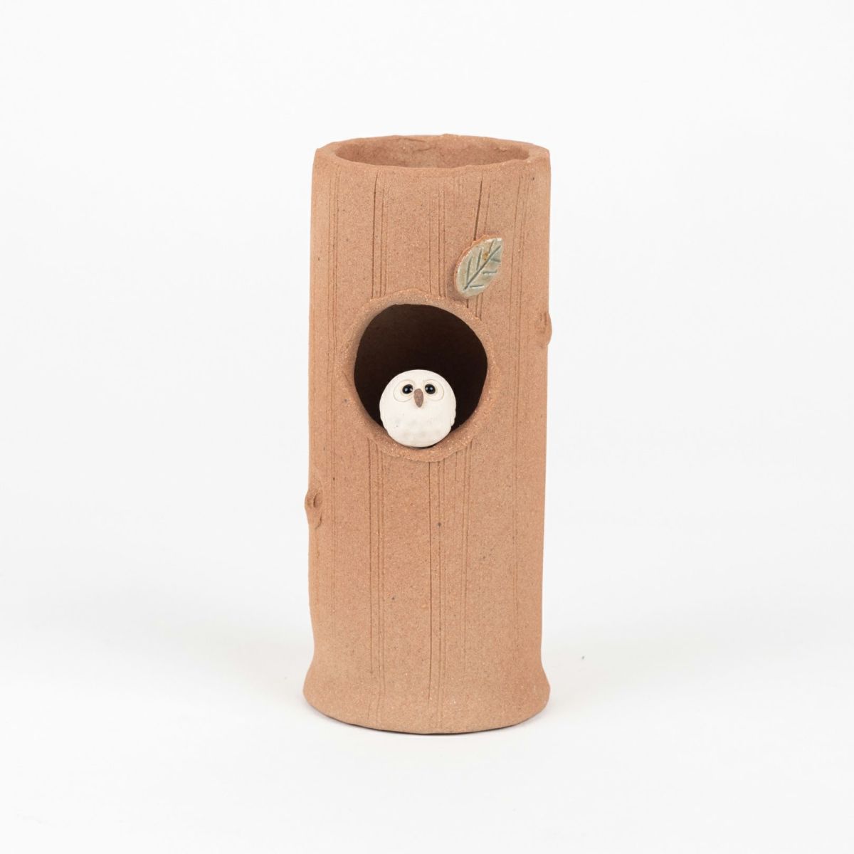 Scarlet Round Owl Vase