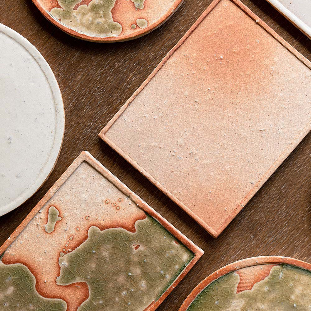 Square Plate M-handmade Shigaraki Tableware / Plates-Koshigaraki-Meizan Kiln