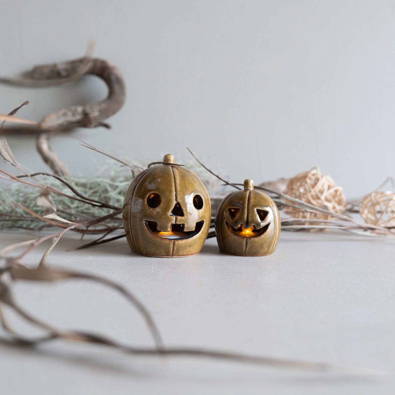 Handcrafted Shigaraki Large Pumpkin inGreen, , – Halloween, made in Japan