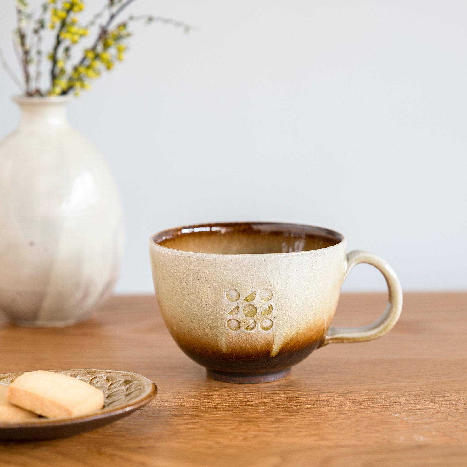 Handcrafted Shigaraki Mug inCeladon, , – Hitotsuki, made in Japan