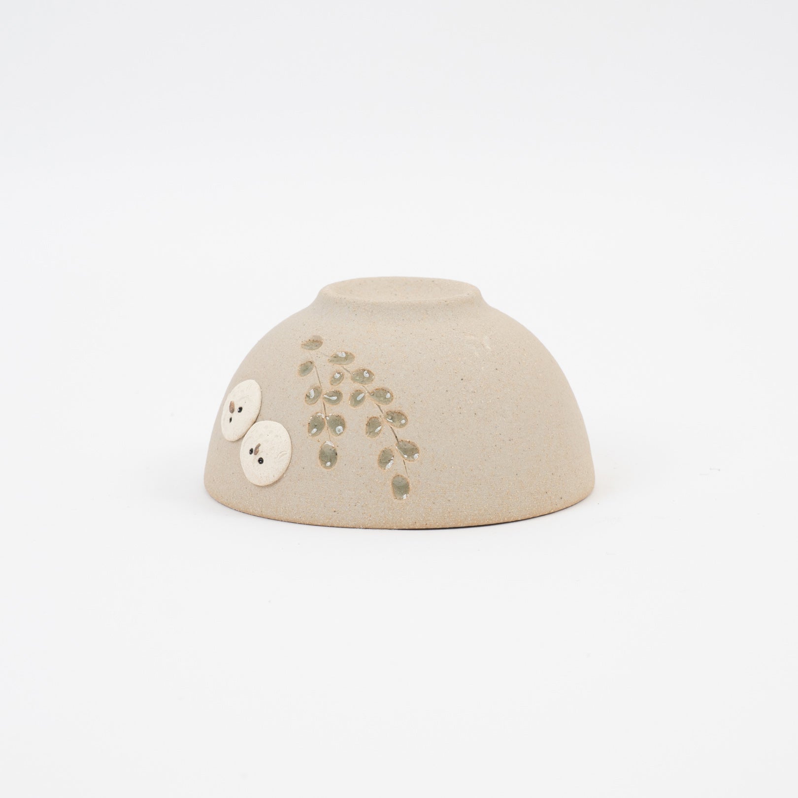 Handcrafted Shigaraki Owl Rice Bowl inWhite Owl, , – hoccori, made in Japan