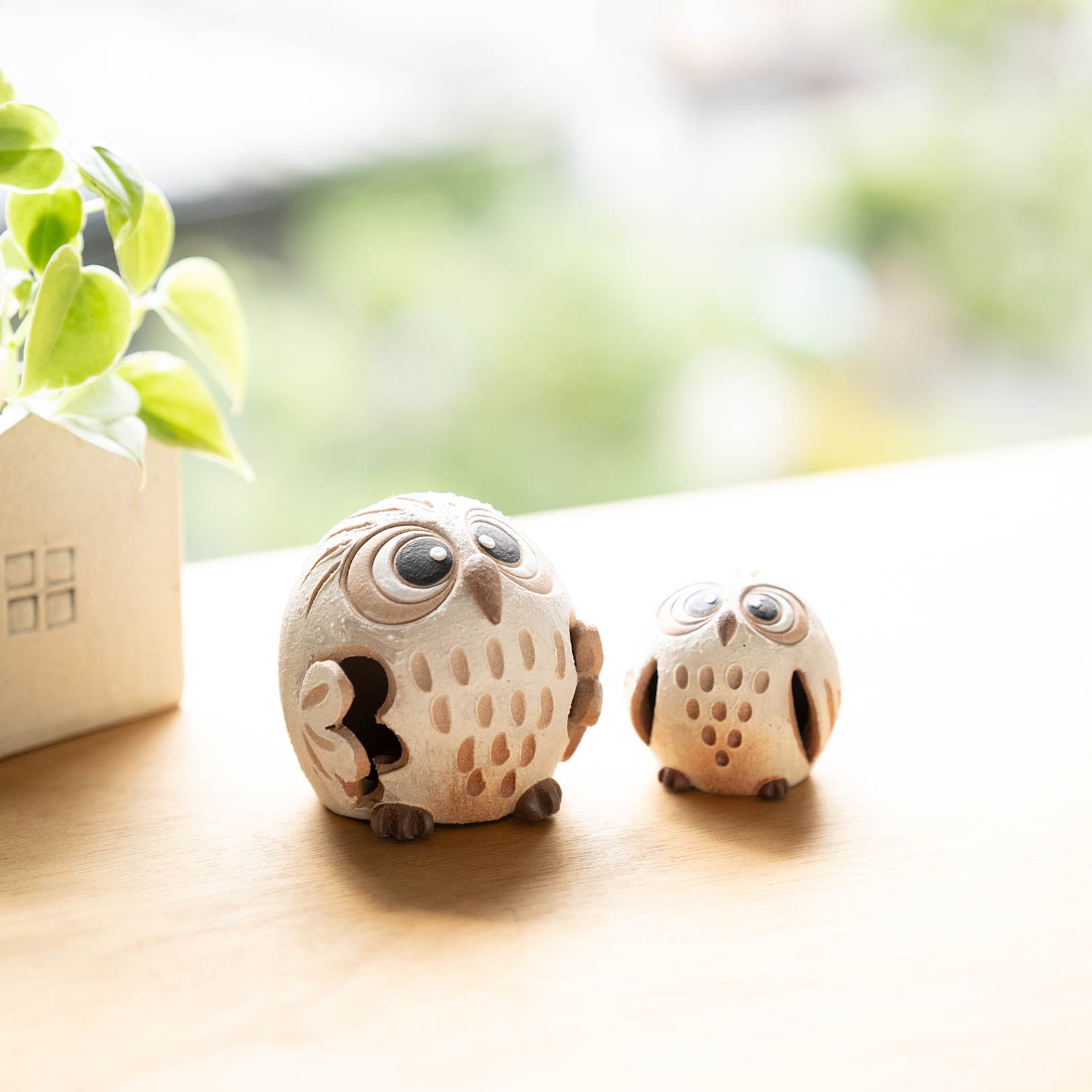 Handcrafted Shigaraki Perfectly Round Owl inNo. 2, , – hoccori, made in Japan