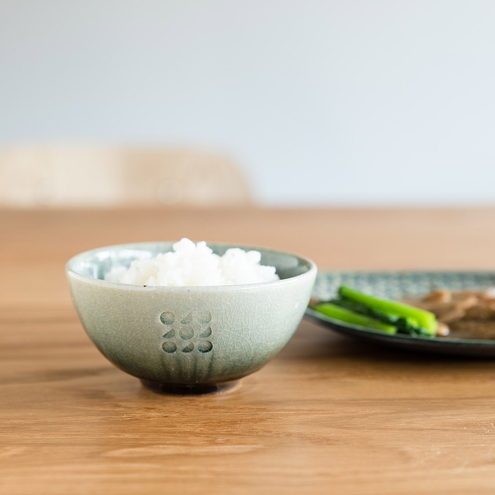 Handcrafted Shigaraki Rice Bowl inCeladon, , – Hitotsuki, made in Japan