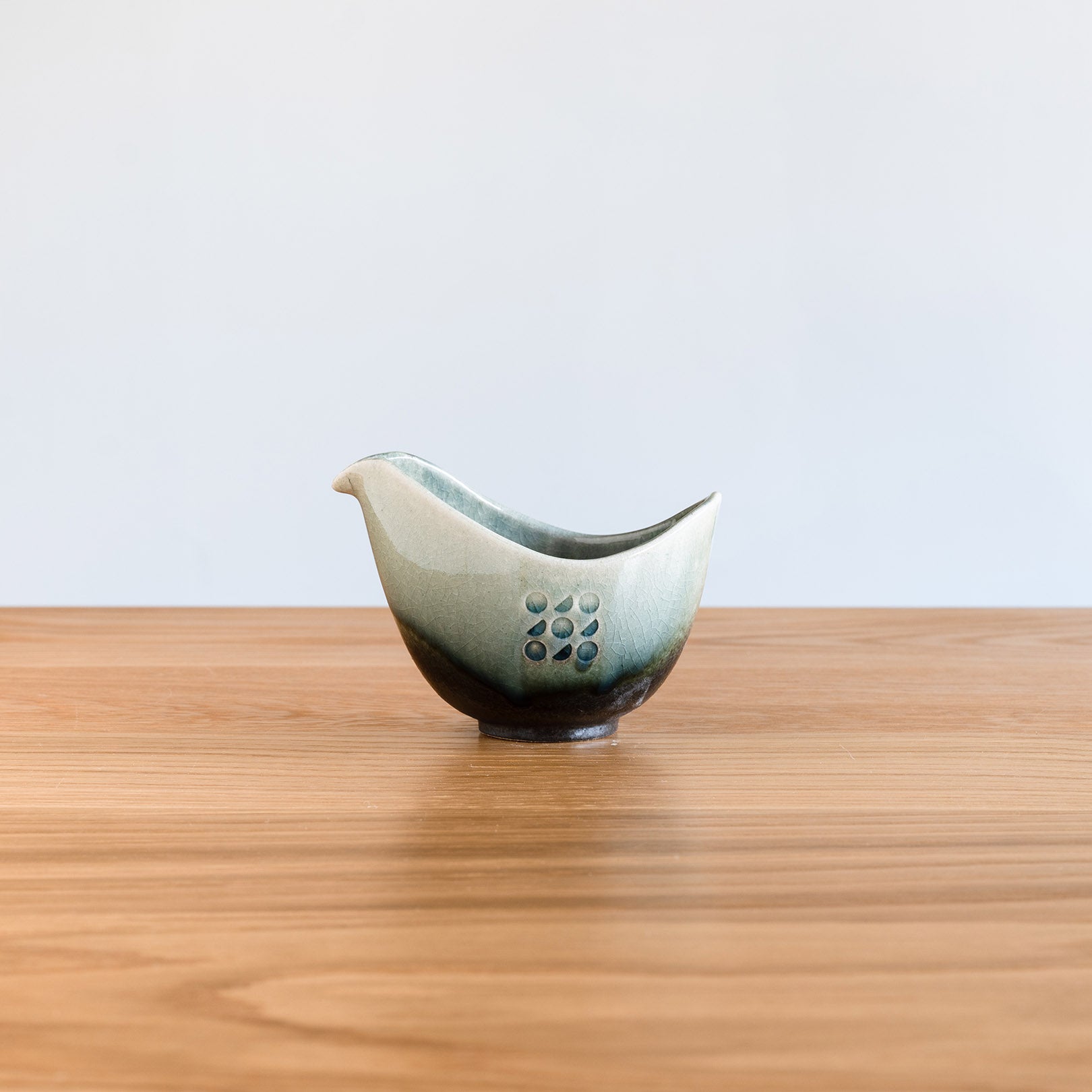Handcrafted Shigaraki Sake Pitcher inCeladon, , – Hitotsuki, made in Japan