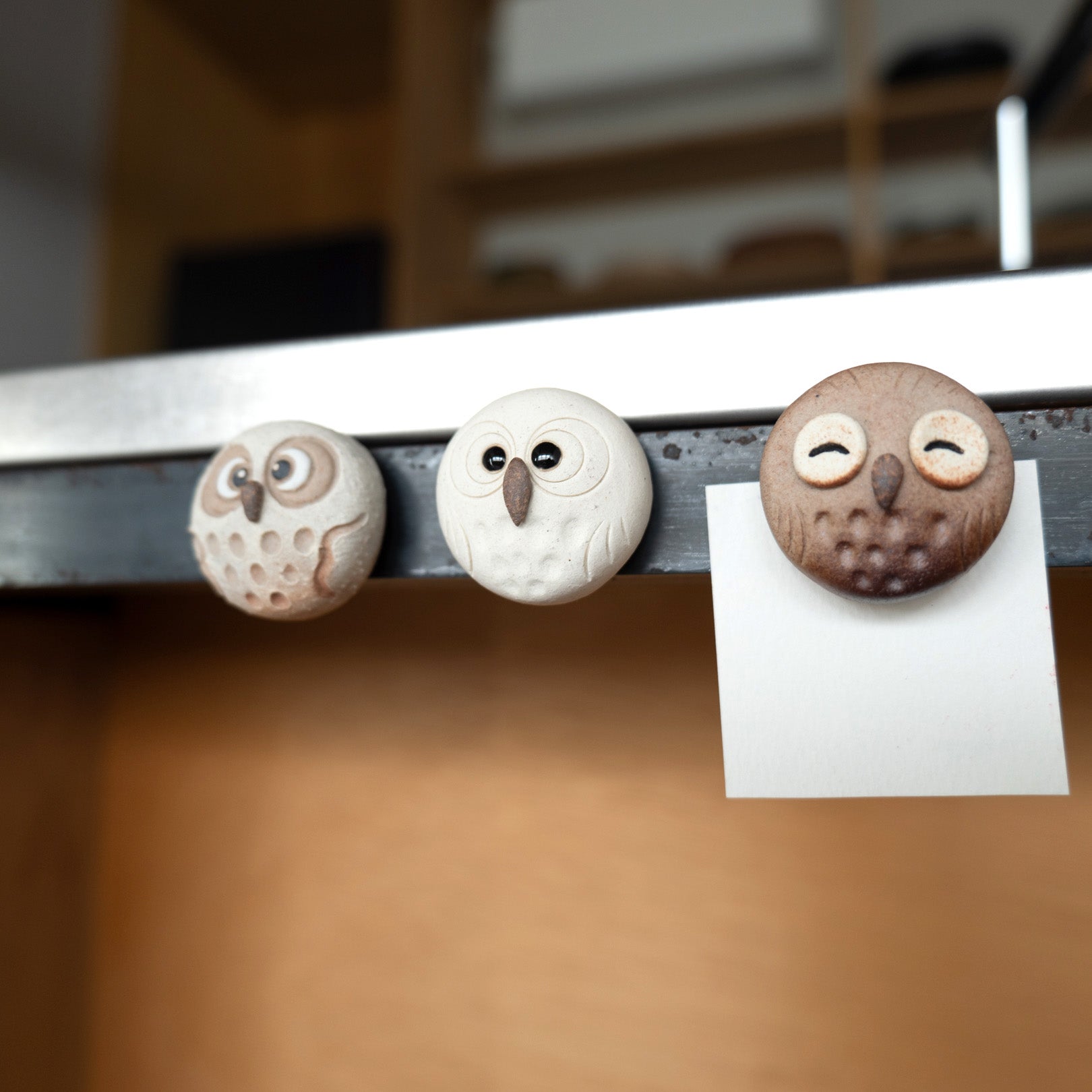 Handcrafted Shigaraki Small Owl Magnets inPerfectly Round Owl, , – hoccori, made in Japan