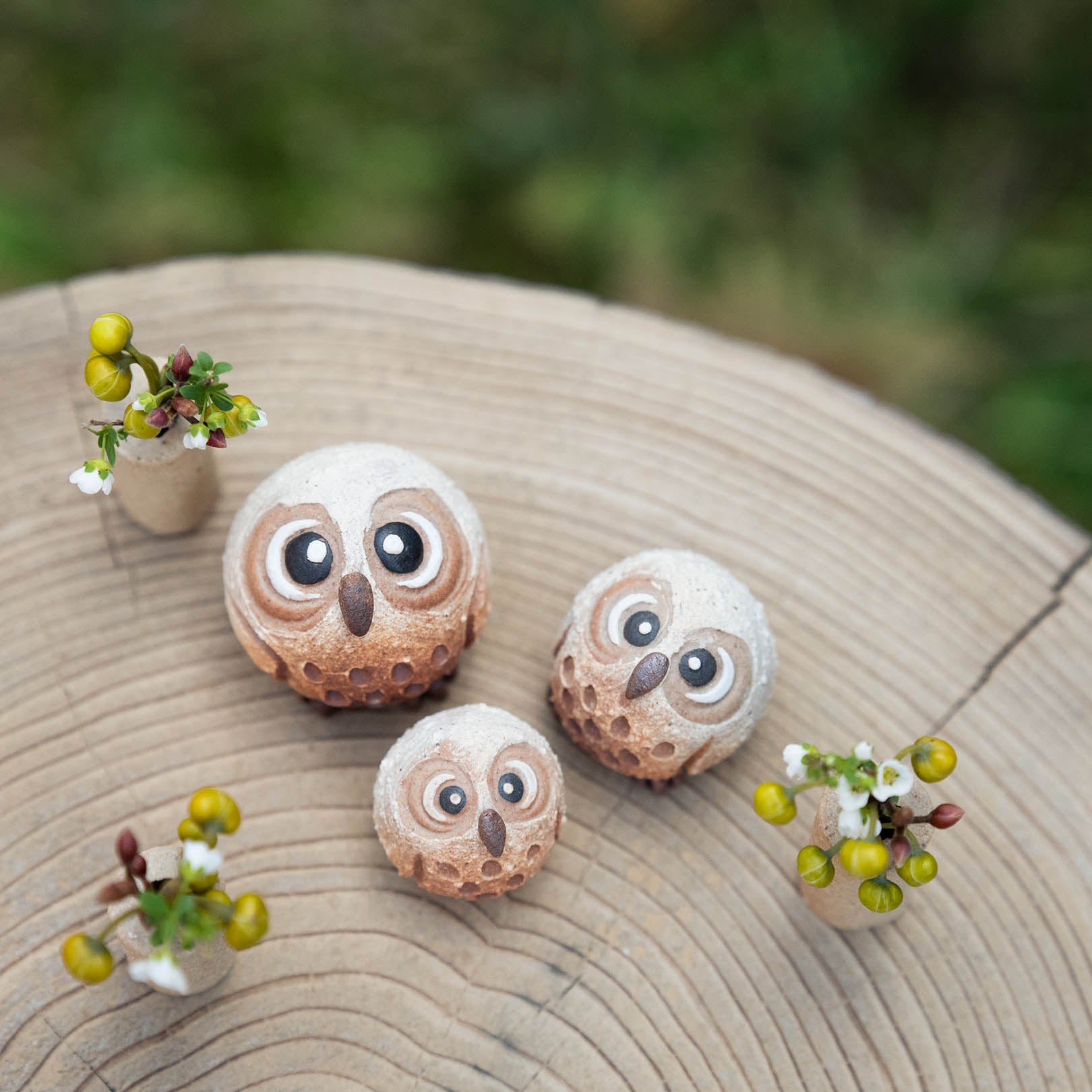 Handcrafted Shigaraki Small Owls L inPerfectly Round Owl, , – hoccori, made in Japan
