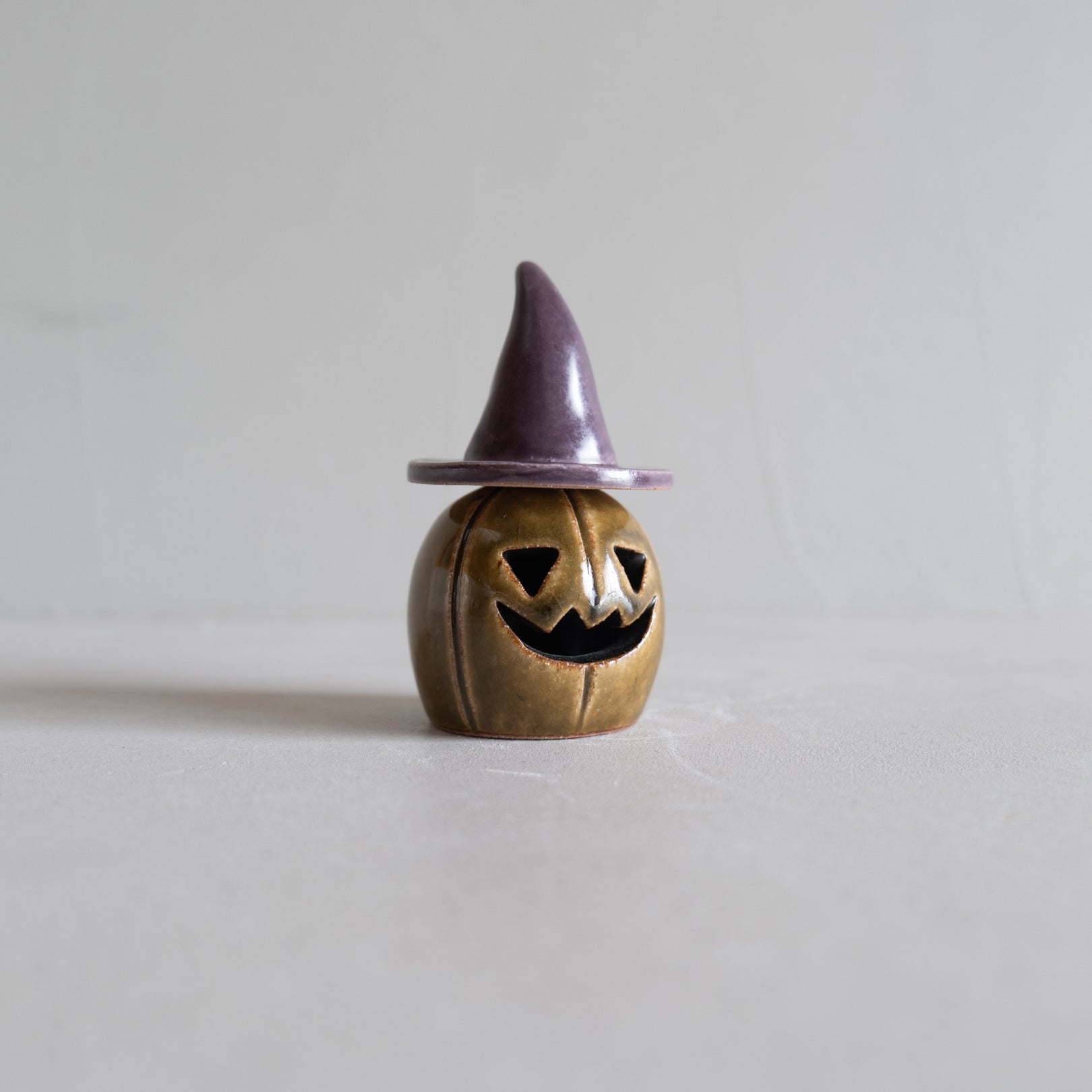 Handcrafted Shigaraki Small Pumpkin inGreen, , – Halloween, made in Japan