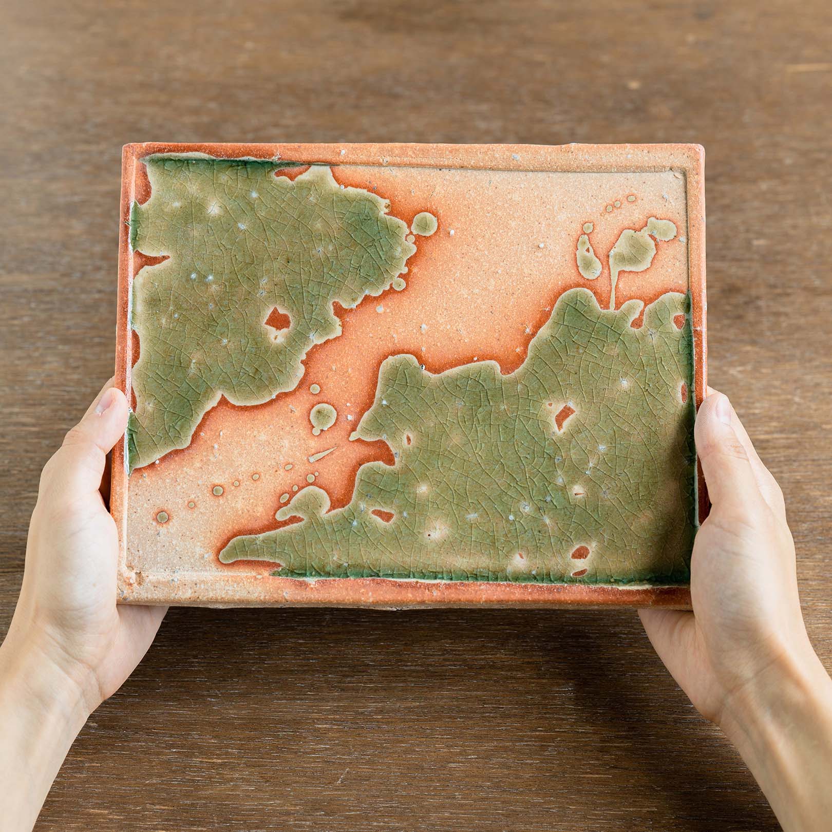 Handcrafted Shigaraki Square Plate L inWhite Glaze, , – Koshigaraki, made in Japan