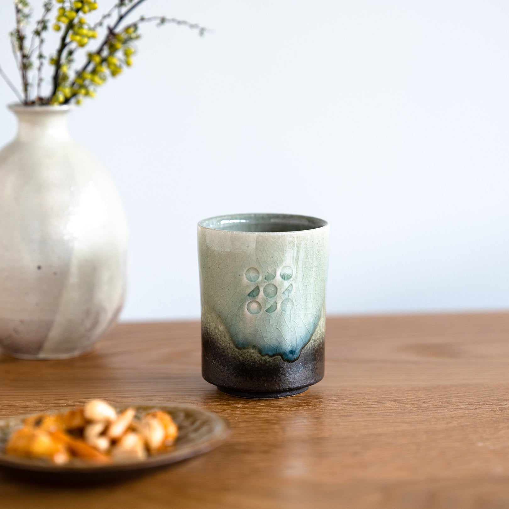 Handcrafted Shigaraki Tea Cup inCeladon, , – Hitotsuki, made in Japan
