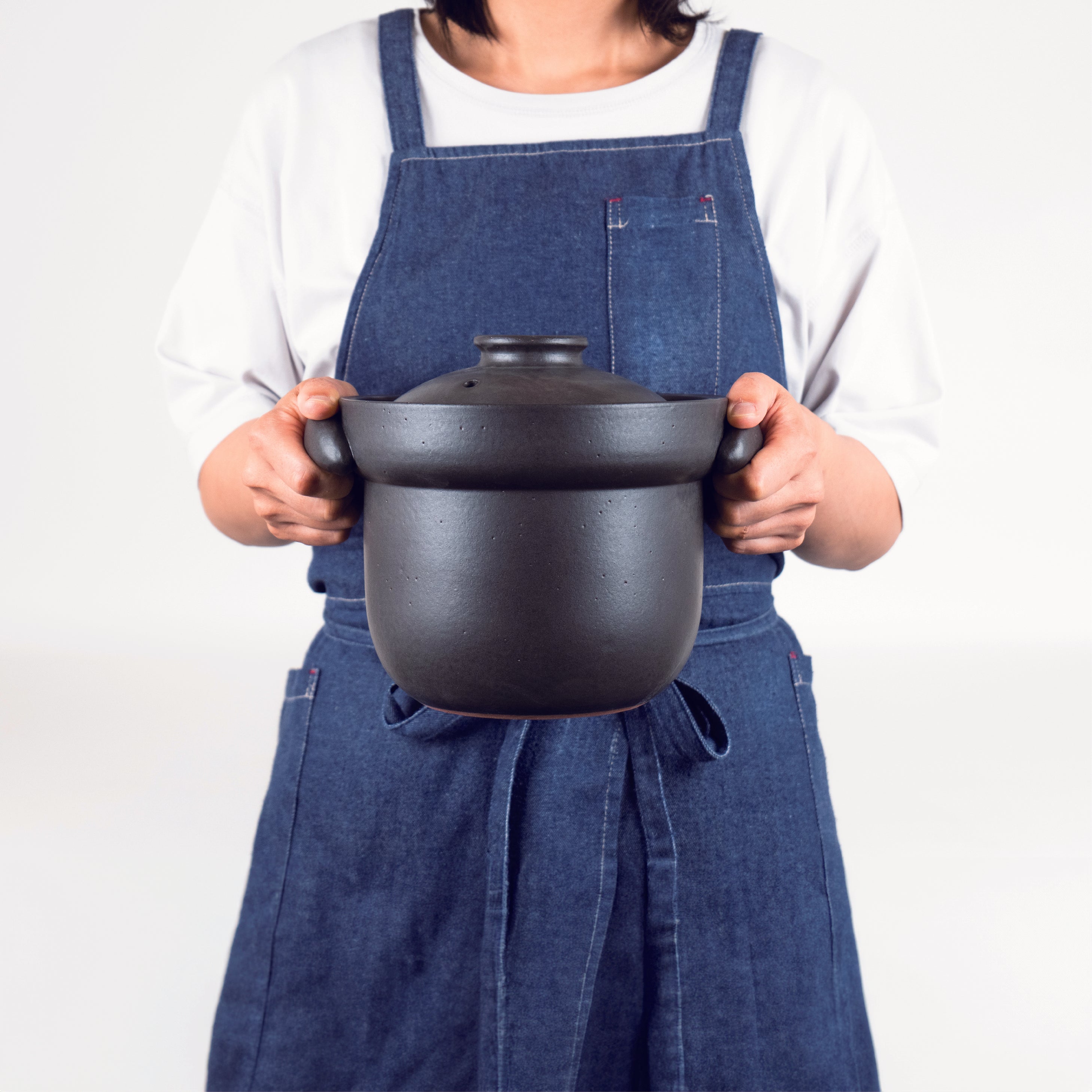 Rice Cooker for 4 Cups-handmade Shigaraki Kitchenware / Rice Cookers-Clay Cooking Utensils-Meizan Kiln