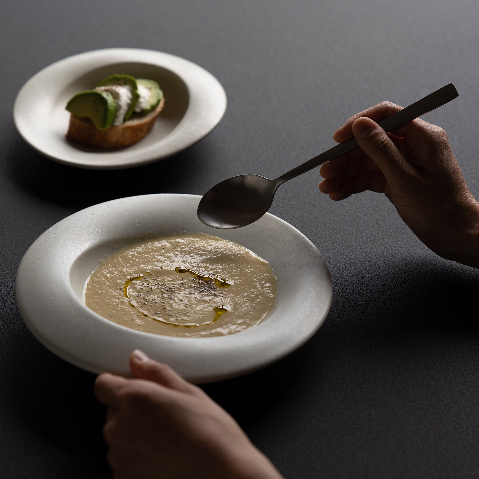 scoop L-handmade Shigaraki Tableware / Plates-secca-Meizan Kiln