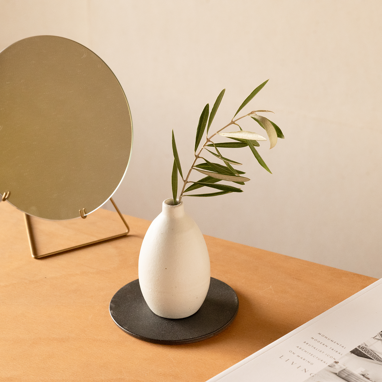 Simple Plate Big-handmade Shigaraki Homeware / Trays-Christmas-Meizan Kiln