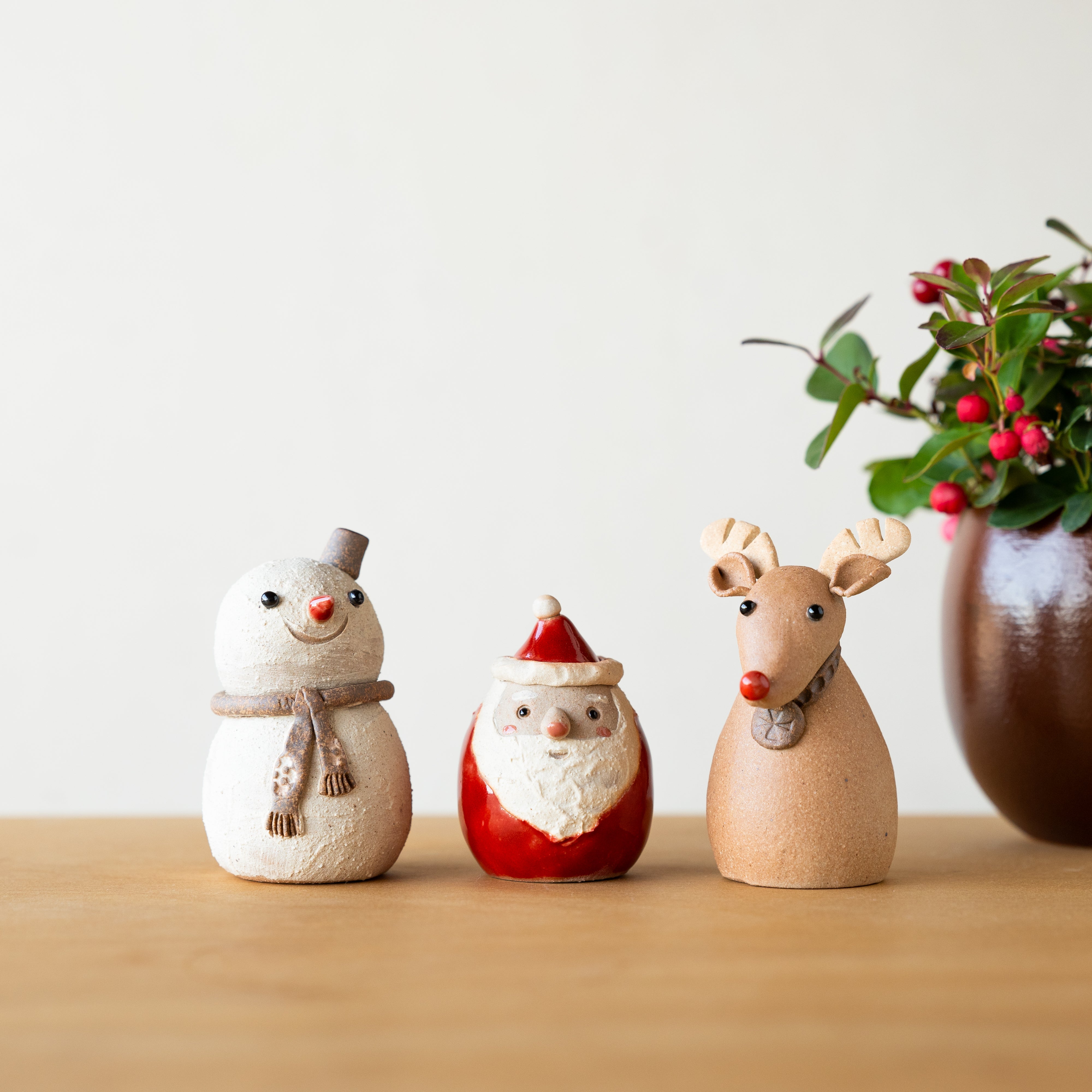 Festive Doll-handmade Shigaraki Homeware / Decoration-Christmas-Meizan Kiln