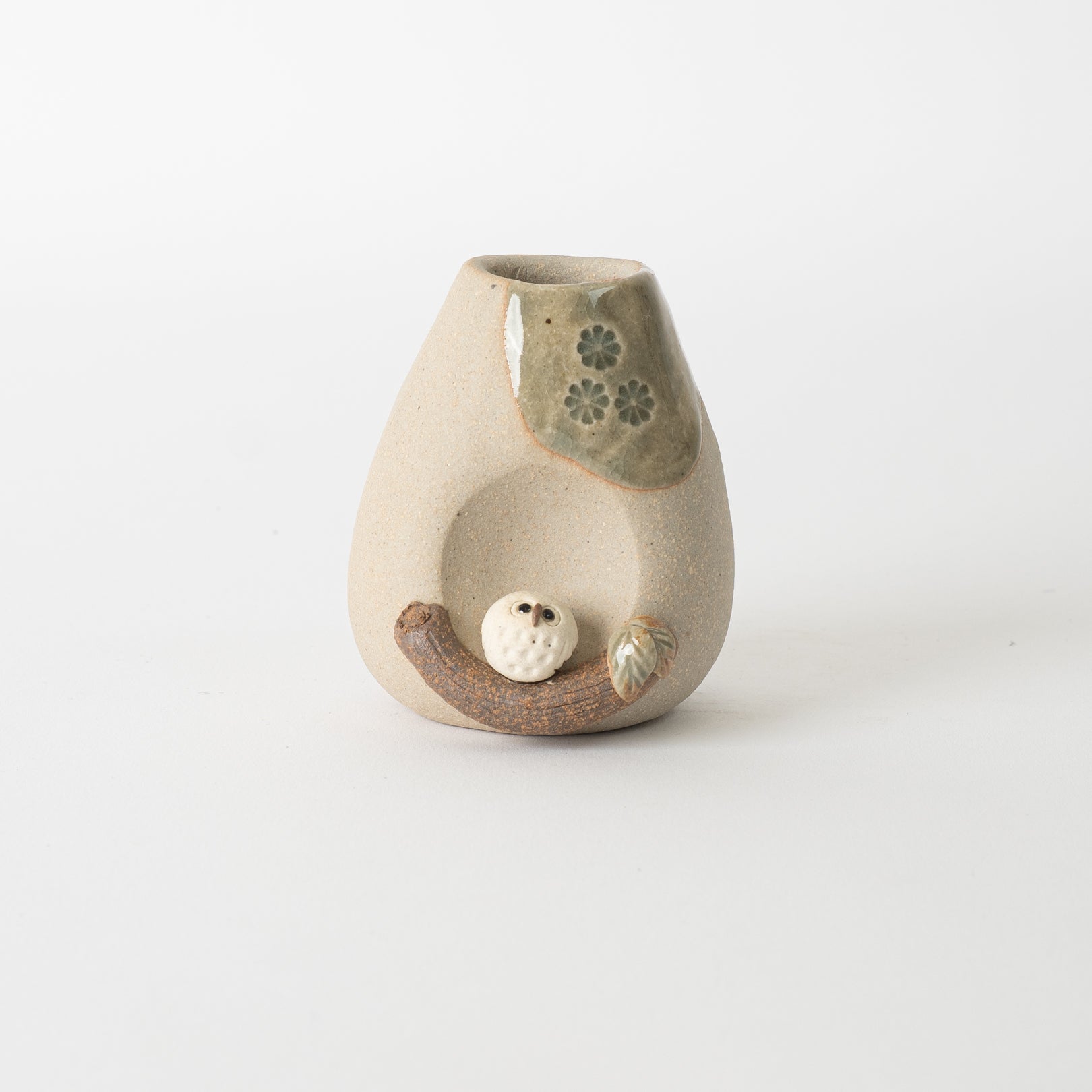 Owl Sitting On Branch Mini Vase