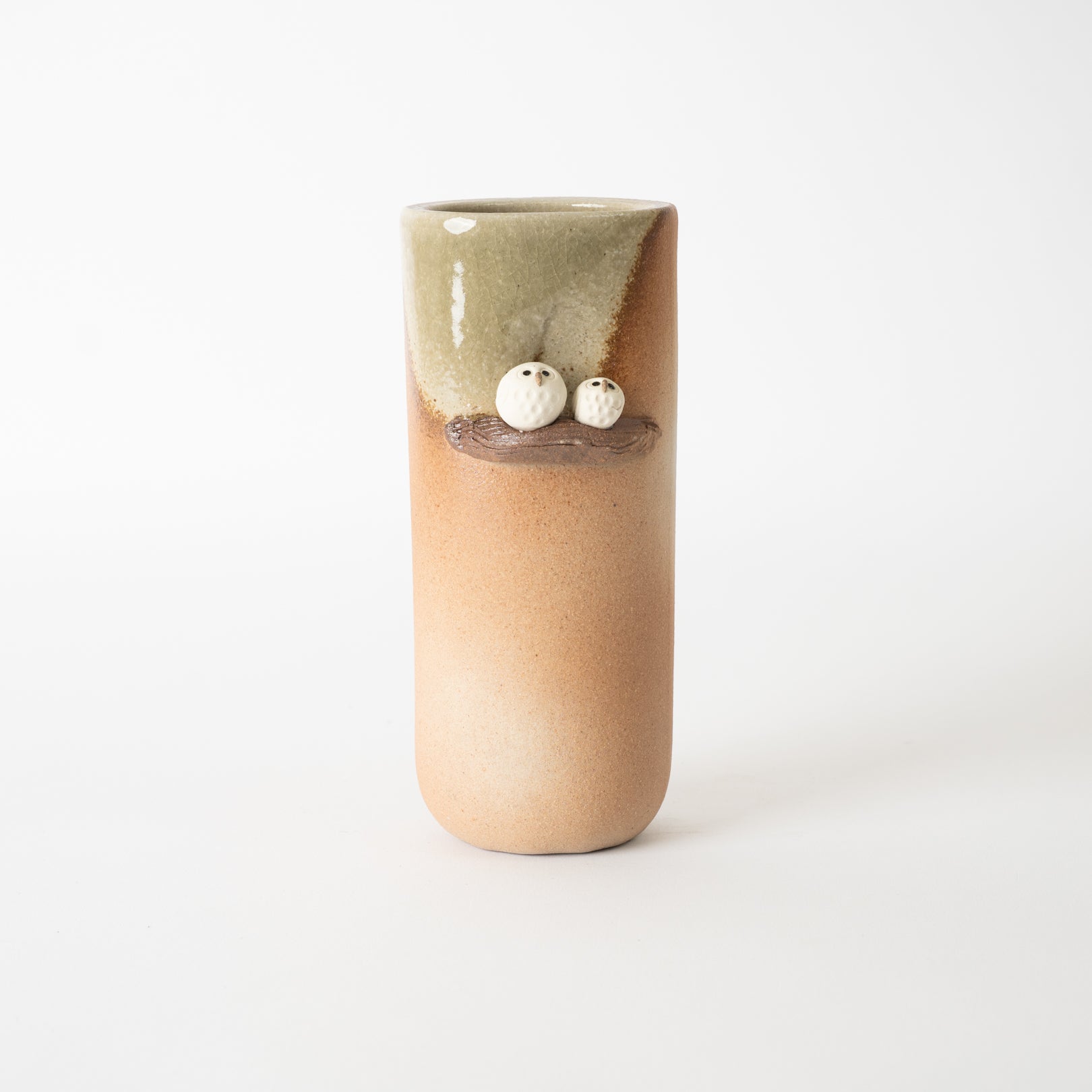 Yakishime Owl Pair Vase