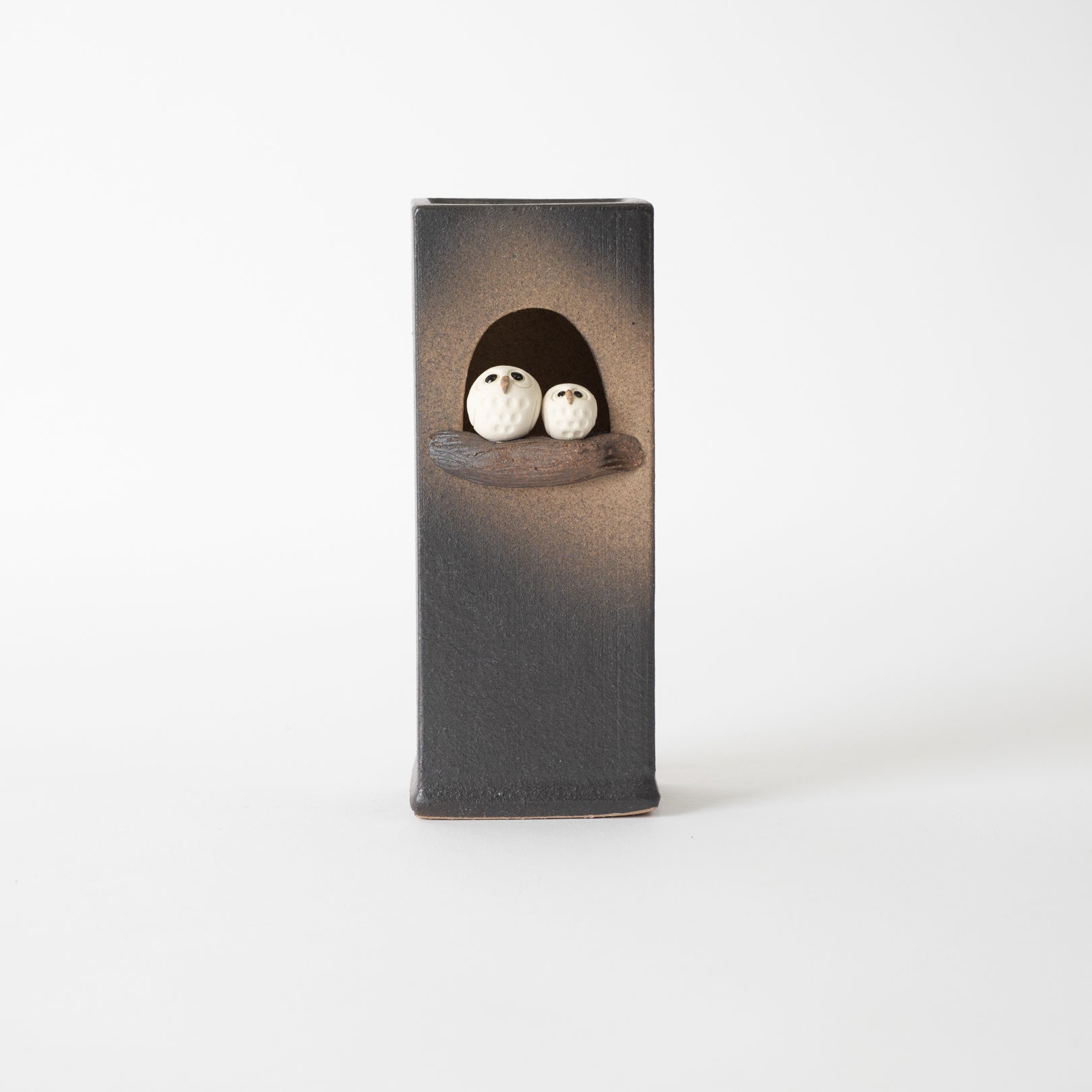 Square Owl Pair Vase