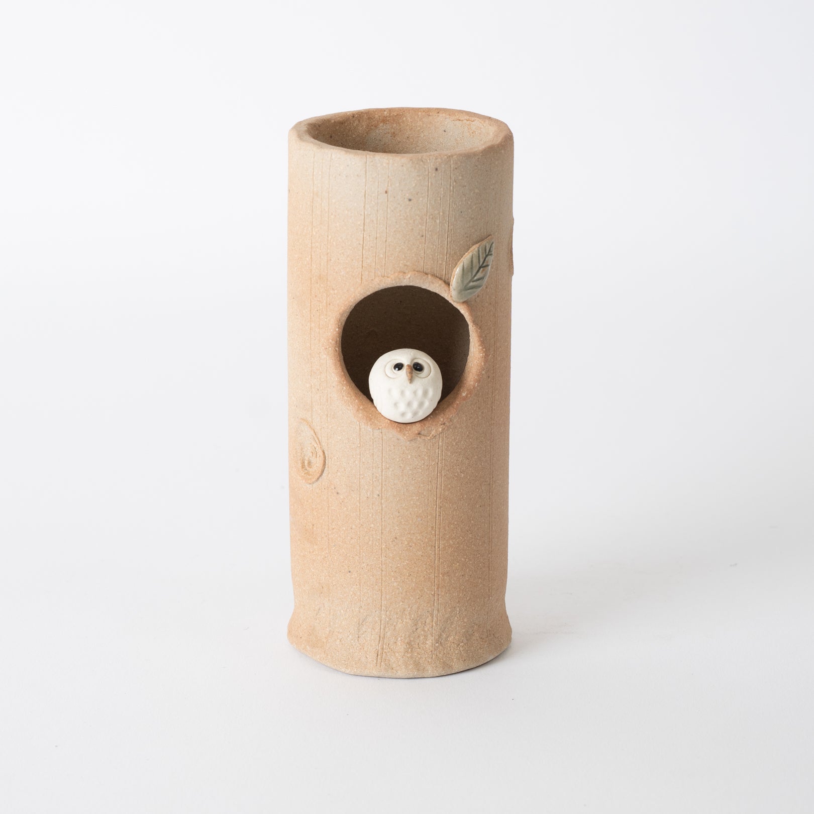 Scarlet Round Owl Vase
