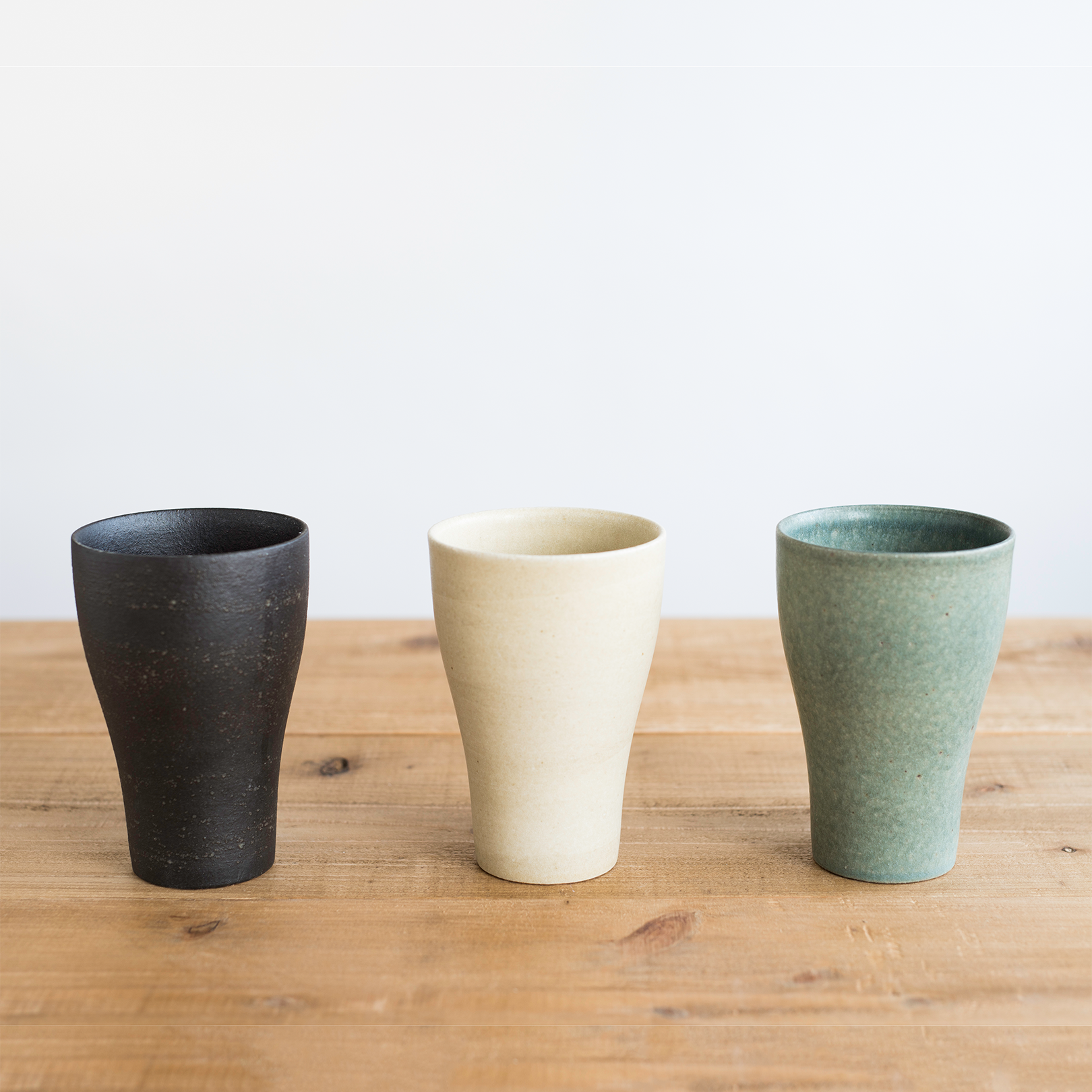 Handcrafted Shigaraki Beer Cup inCeladon, , – TEIBAN WARE, made in Japan