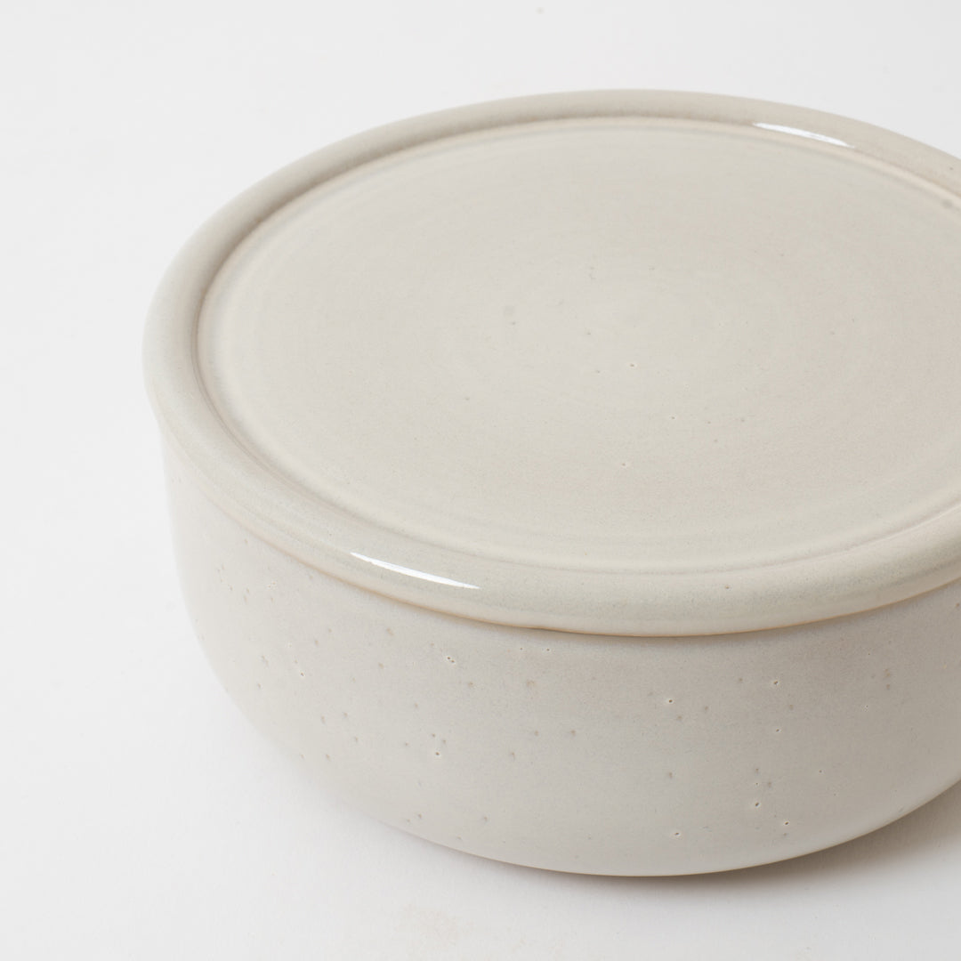 Handcrafted Shigaraki Compact Pickling Jar inWhite, , – Clay Cooking Utensils, made in Japan