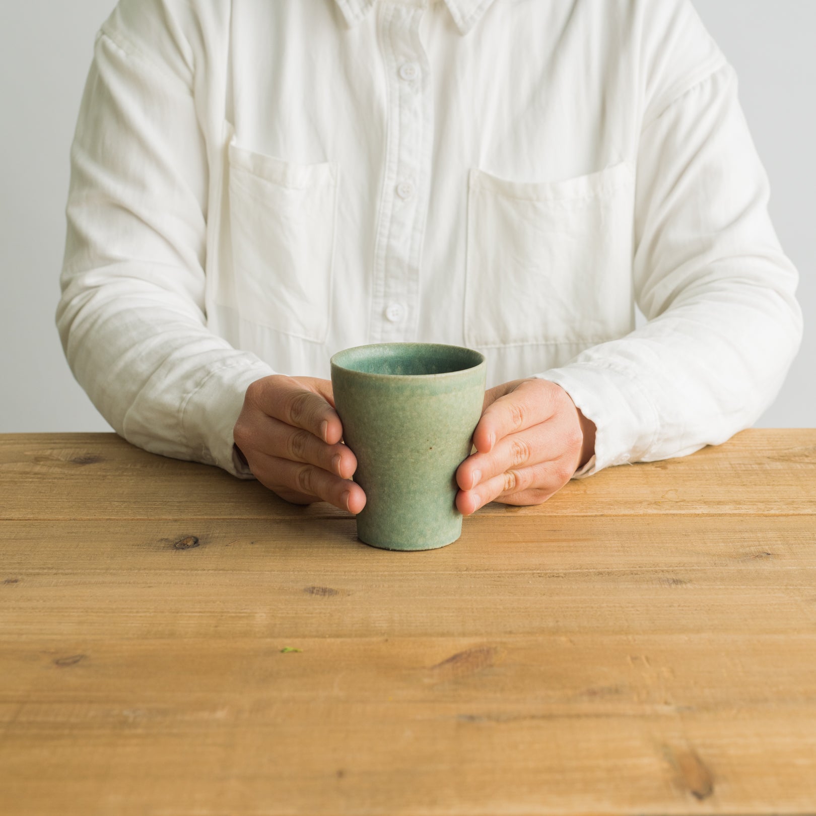 Handcrafted Shigaraki Cup M inCeladon, , – TEIBAN WARE, made in Japan