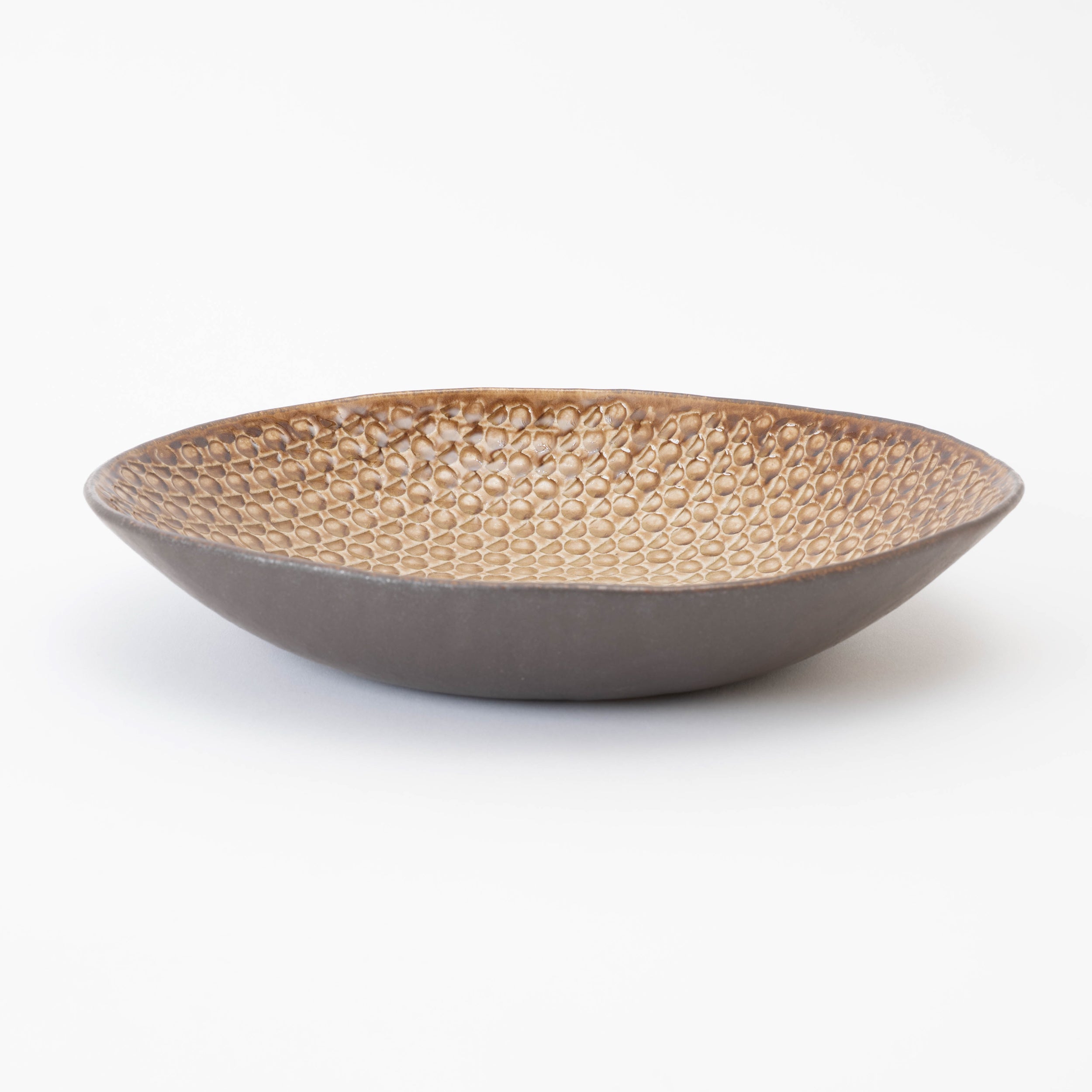 Handcrafted Shigaraki Deep Plate Big inOchre, , – Hitotsuki, made in Japan