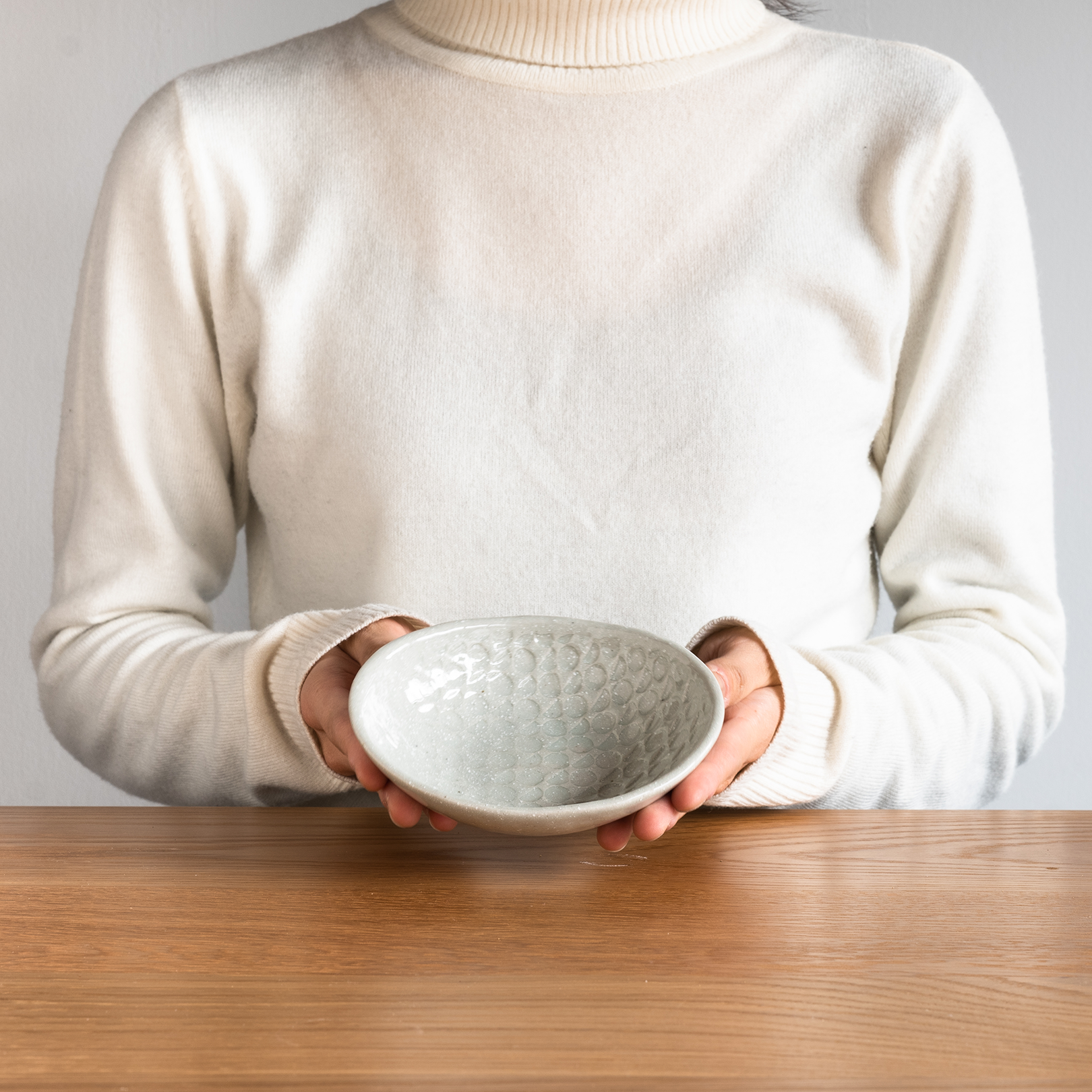 Handcrafted Shigaraki Deep Plate Mini inCeladon, , – Hitotsuki, made in Japan