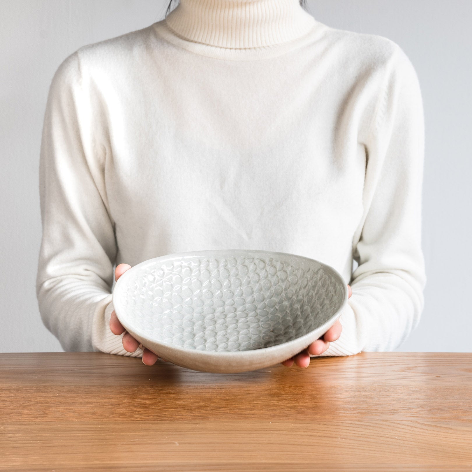 Handcrafted Shigaraki Deep Plate Small inCeladon, , – Hitotsuki, made in Japan