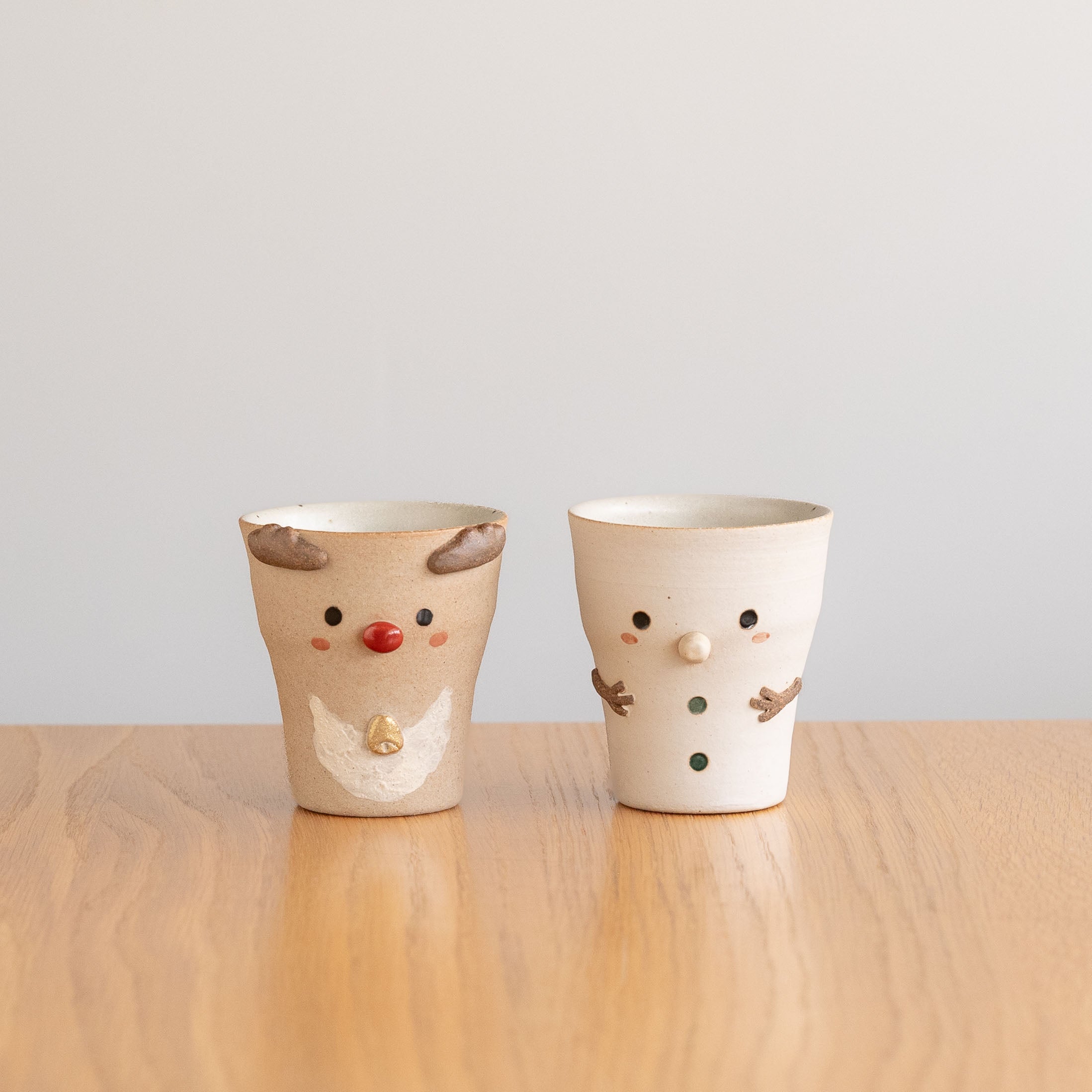 Handcrafted Shigaraki Festive Cup inSanta, , – Christmas, made in Japan
