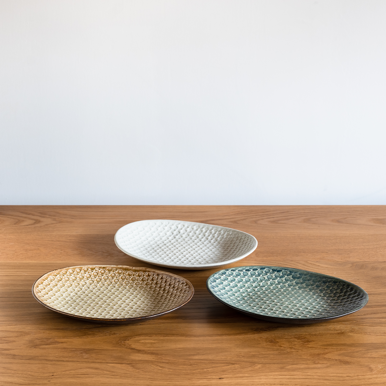 Handcrafted Shigaraki Flat Plate Big inCeladon, , – Hitotsuki, made in Japan