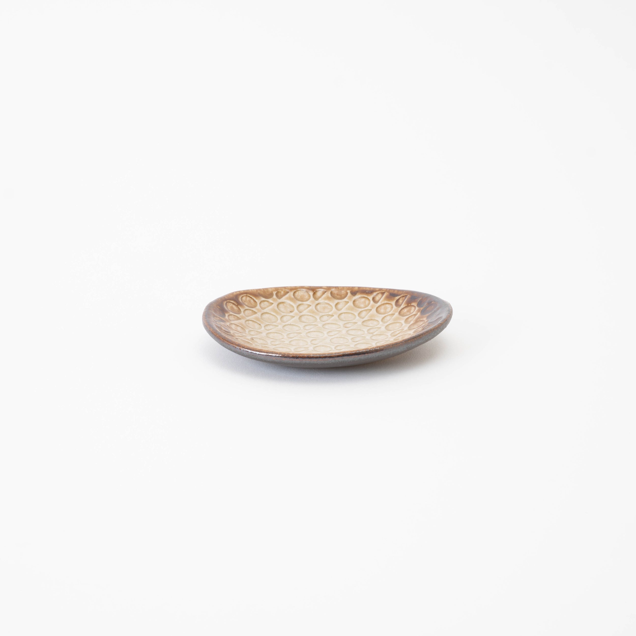 Handcrafted Shigaraki Flat Plate Mini inOchre, , – Hitotsuki, made in Japan