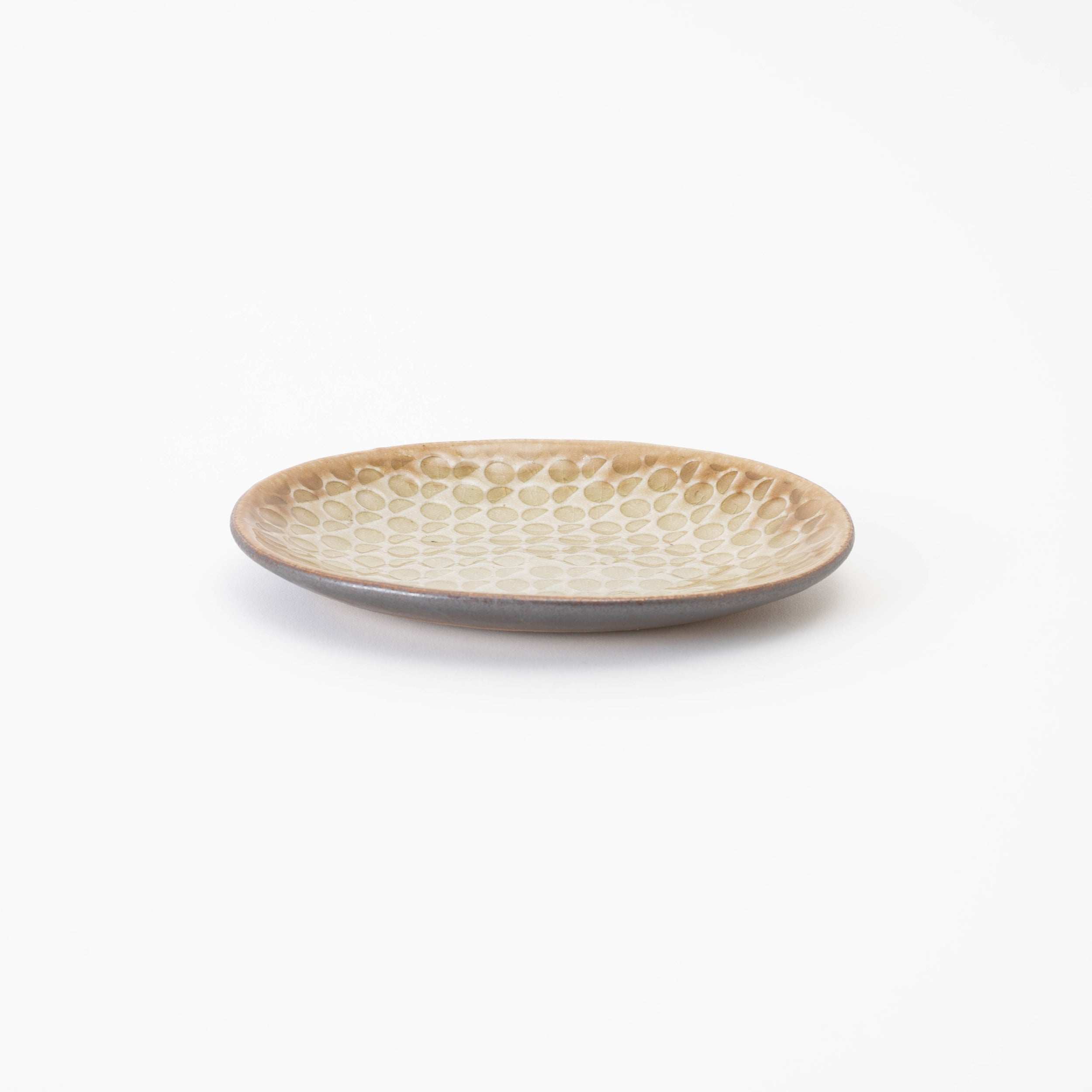 Handcrafted Shigaraki Flat Plate Small inOchre, , – Hitotsuki, made in Japan